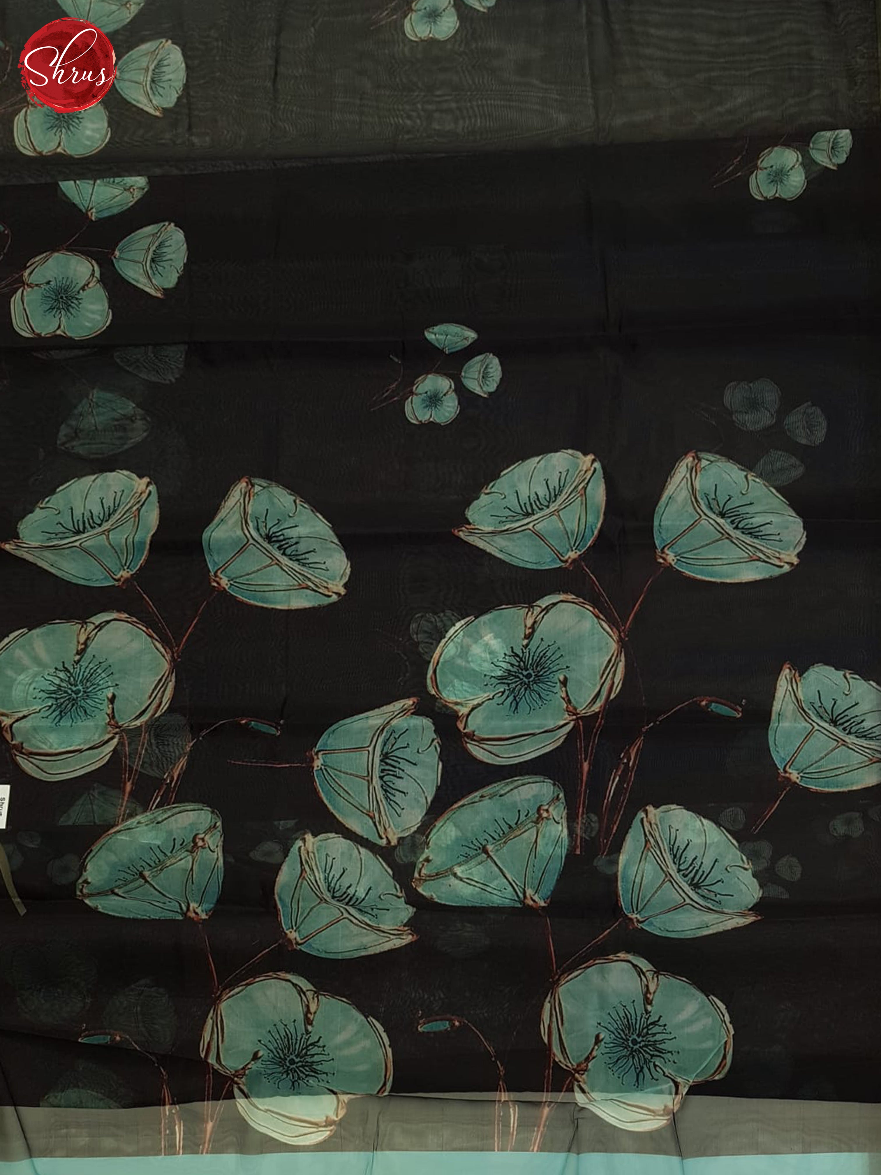 Black(single tone)-Semi organza saree - Shop on ShrusEternity.com