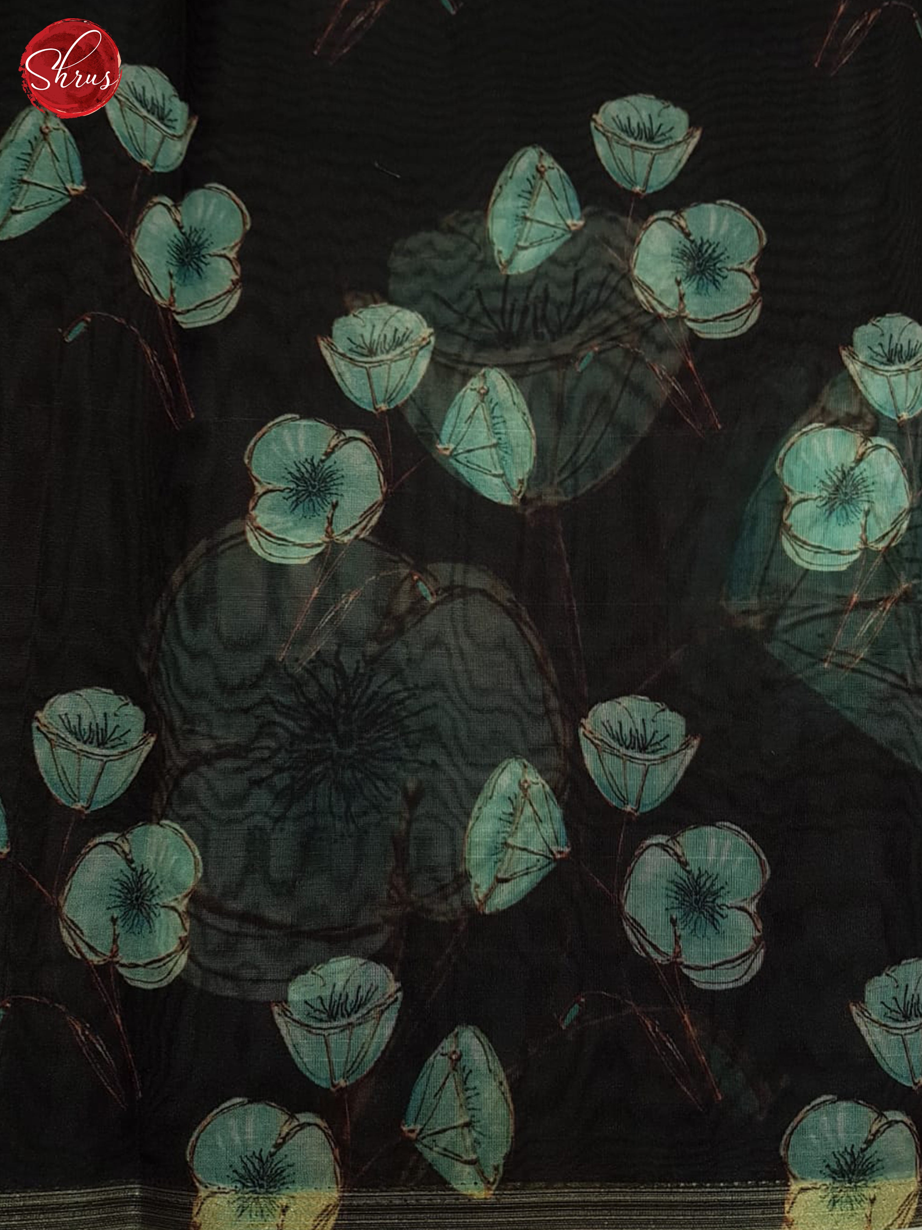 Black(single tone)-Semi organza saree - Shop on ShrusEternity.com