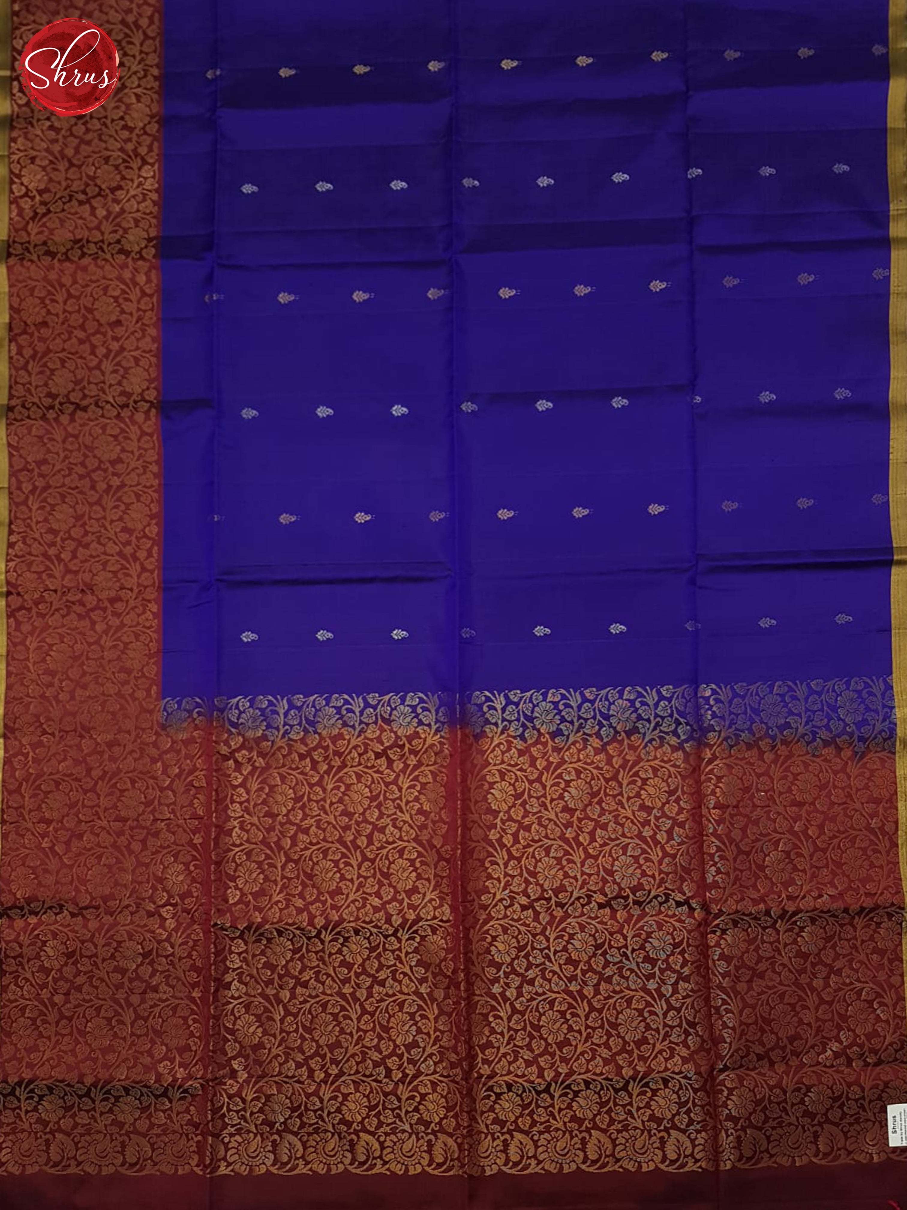 Blue & Maroon - Soft Silk Saree - Shop on ShrusEternity.com