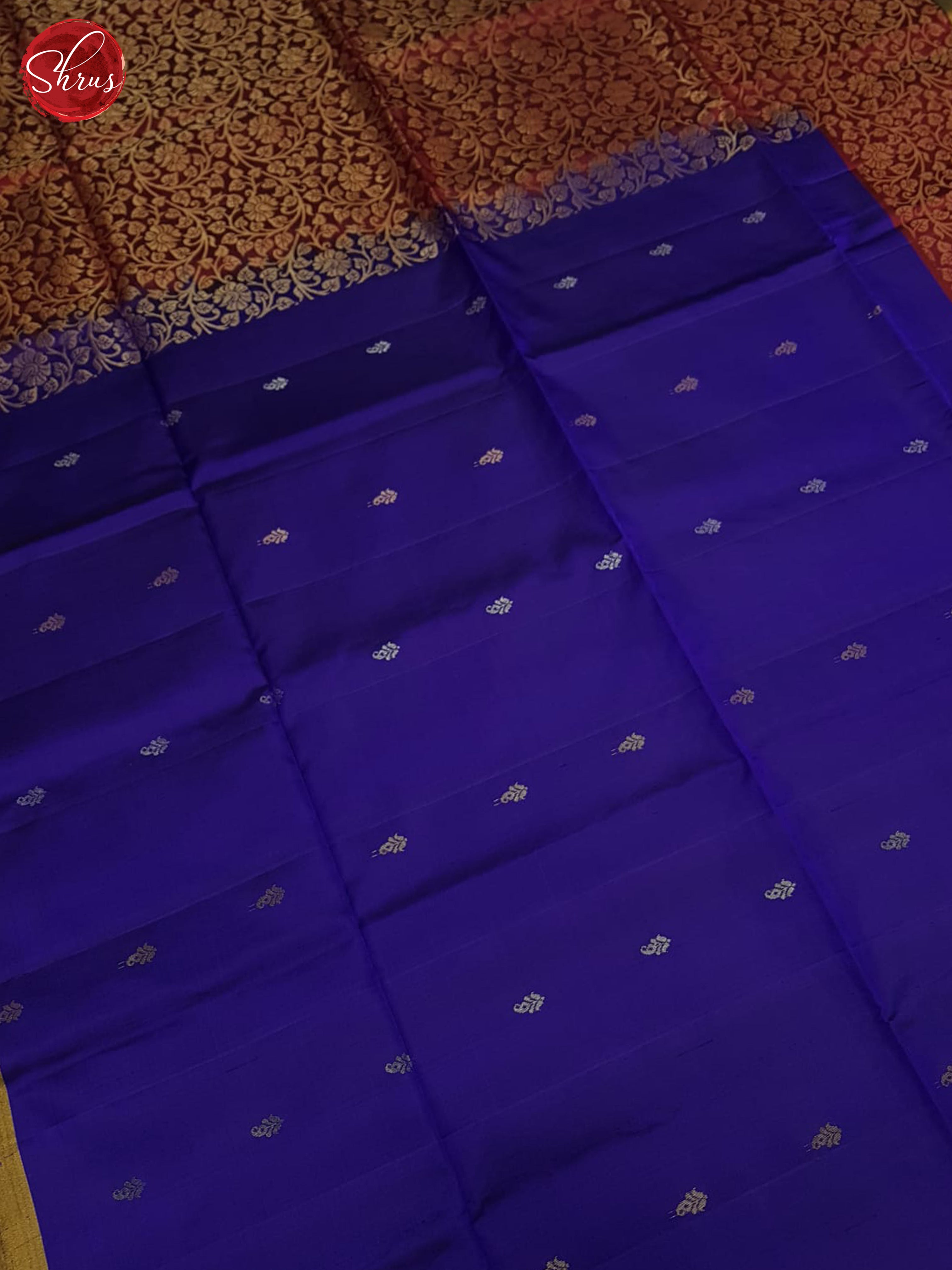 Blue & Maroon - Soft Silk Saree - Shop on ShrusEternity.com
