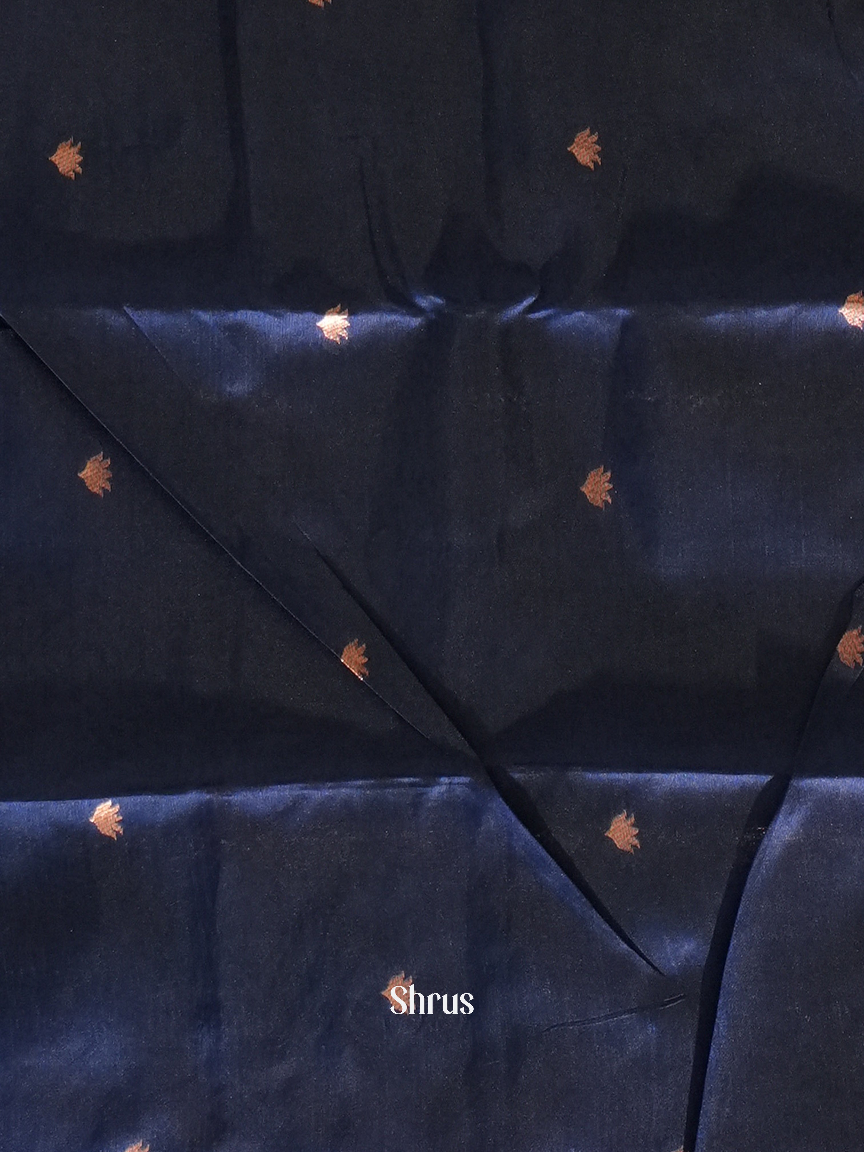 Peacock Neck And Blue-Semi soft silk saree - Shop on ShrusEternity.com