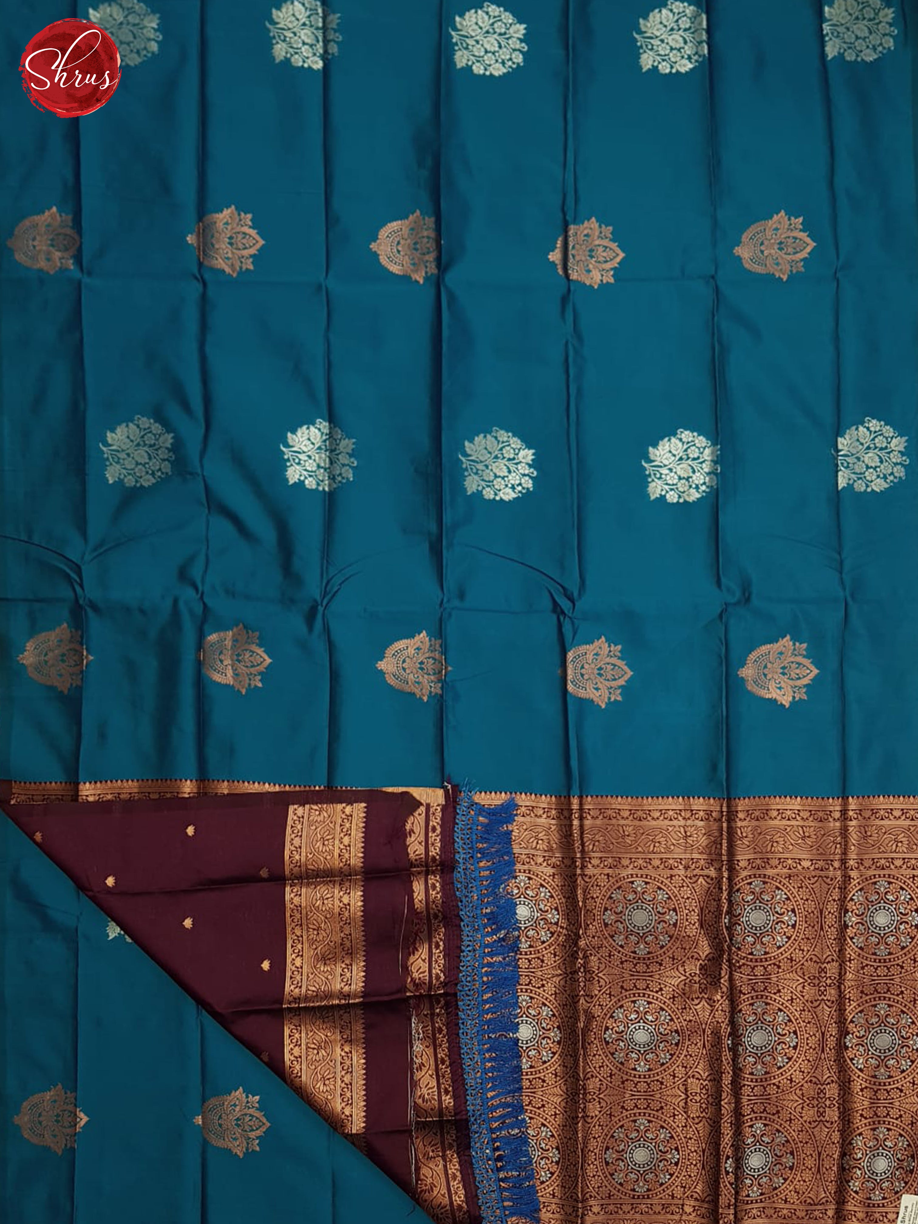 Blue And Wine-Semi Soft silk saree - Shop on ShrusEternity.com