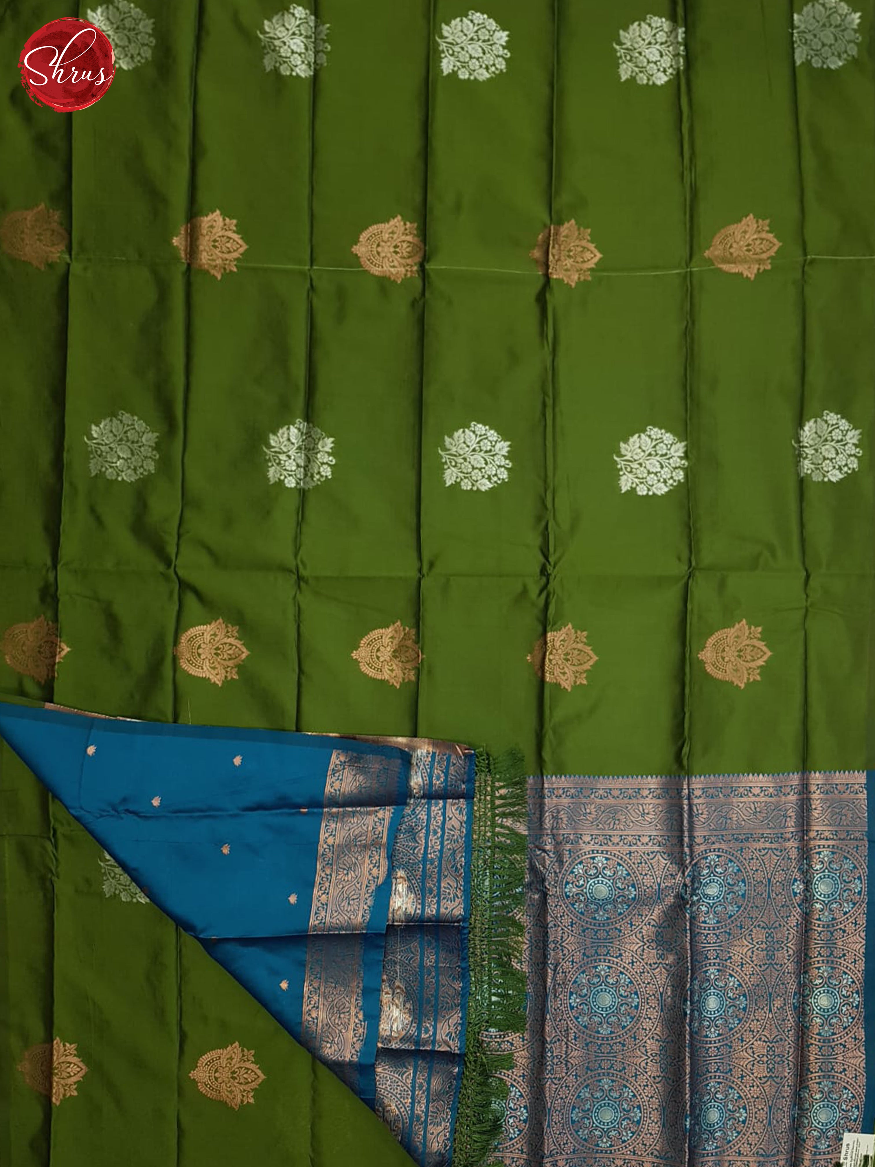 Green And Blue-Semi soft silk saree - Shop on ShrusEternity.com