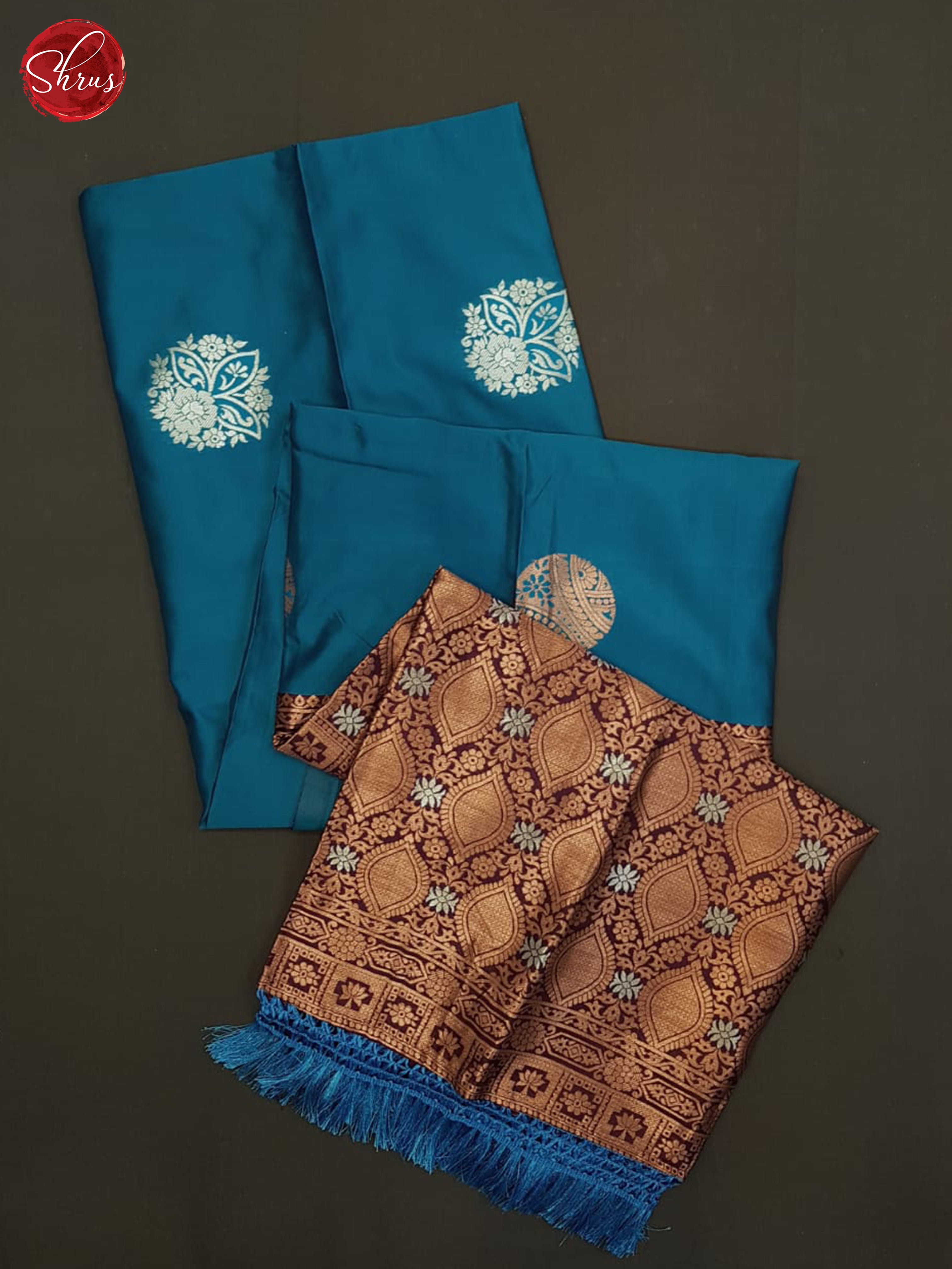 Blue And Wine-Semi soft silk saree - Shop on ShrusEternity.com