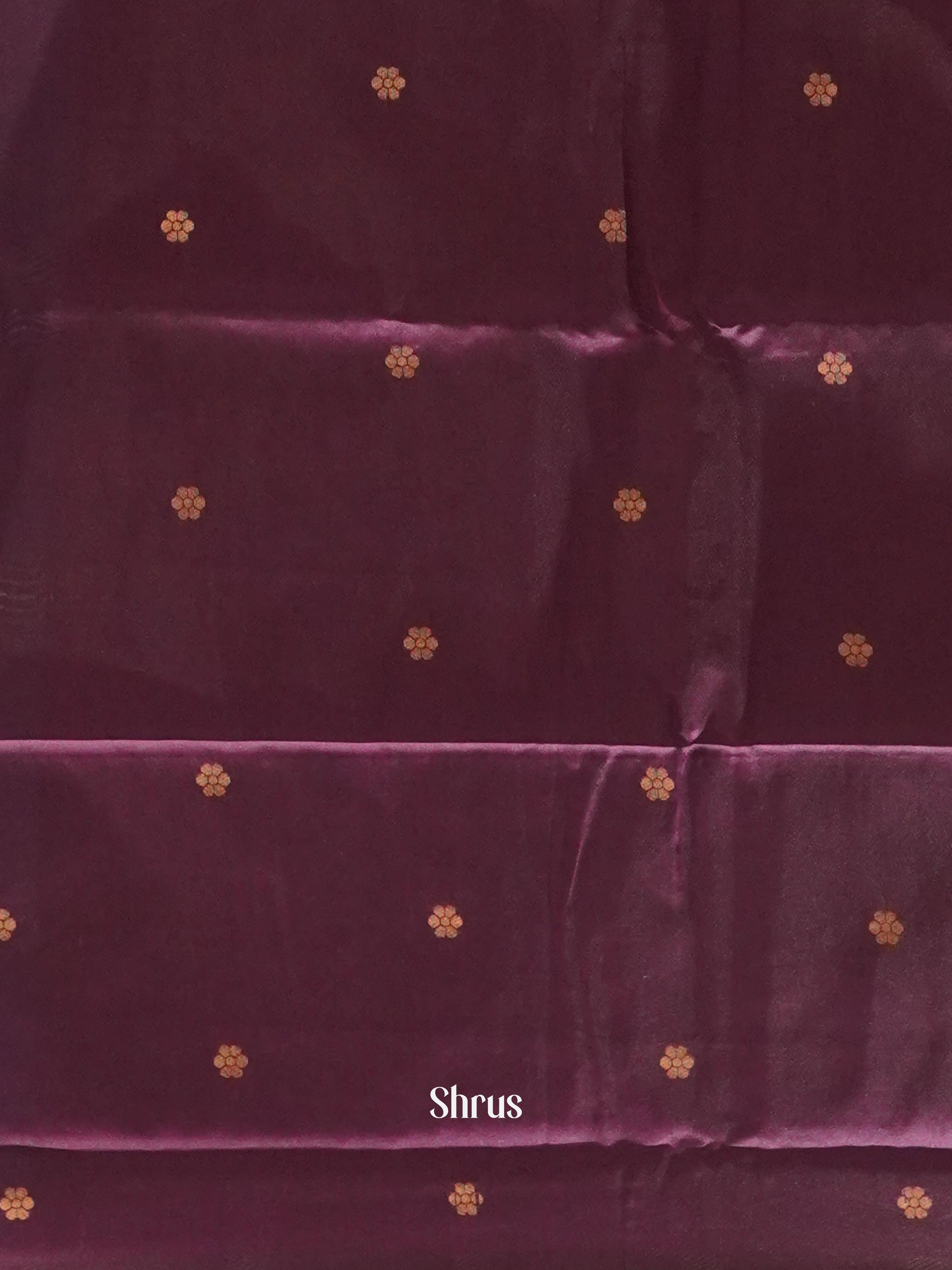 Blue And Wine-Semi soft silk saree - Shop on ShrusEternity.com