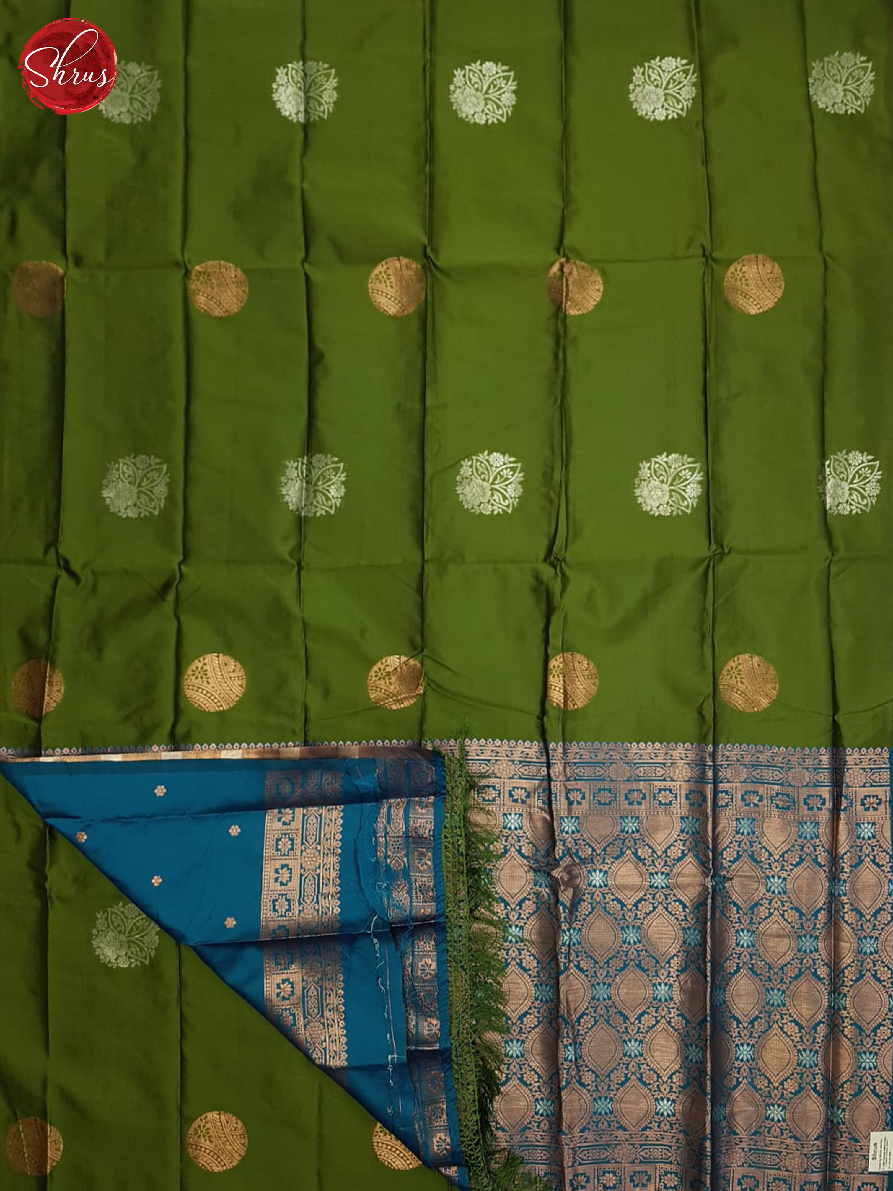 Green And Blue-Semi soft silk saree - Shop on ShrusEternity.com