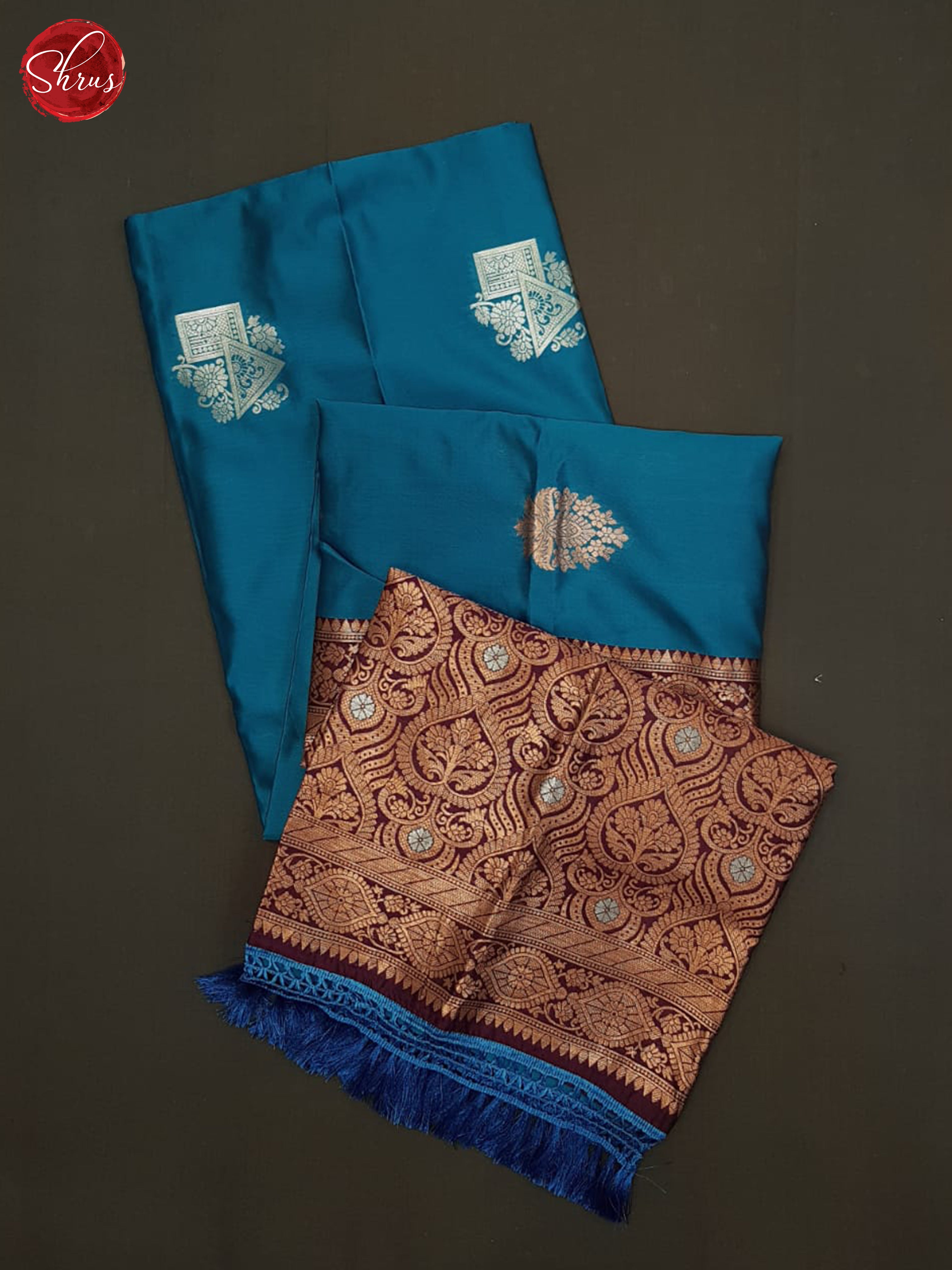 Blue And Wine-Semi Soft silk saree - Shop on ShrusEternity.com