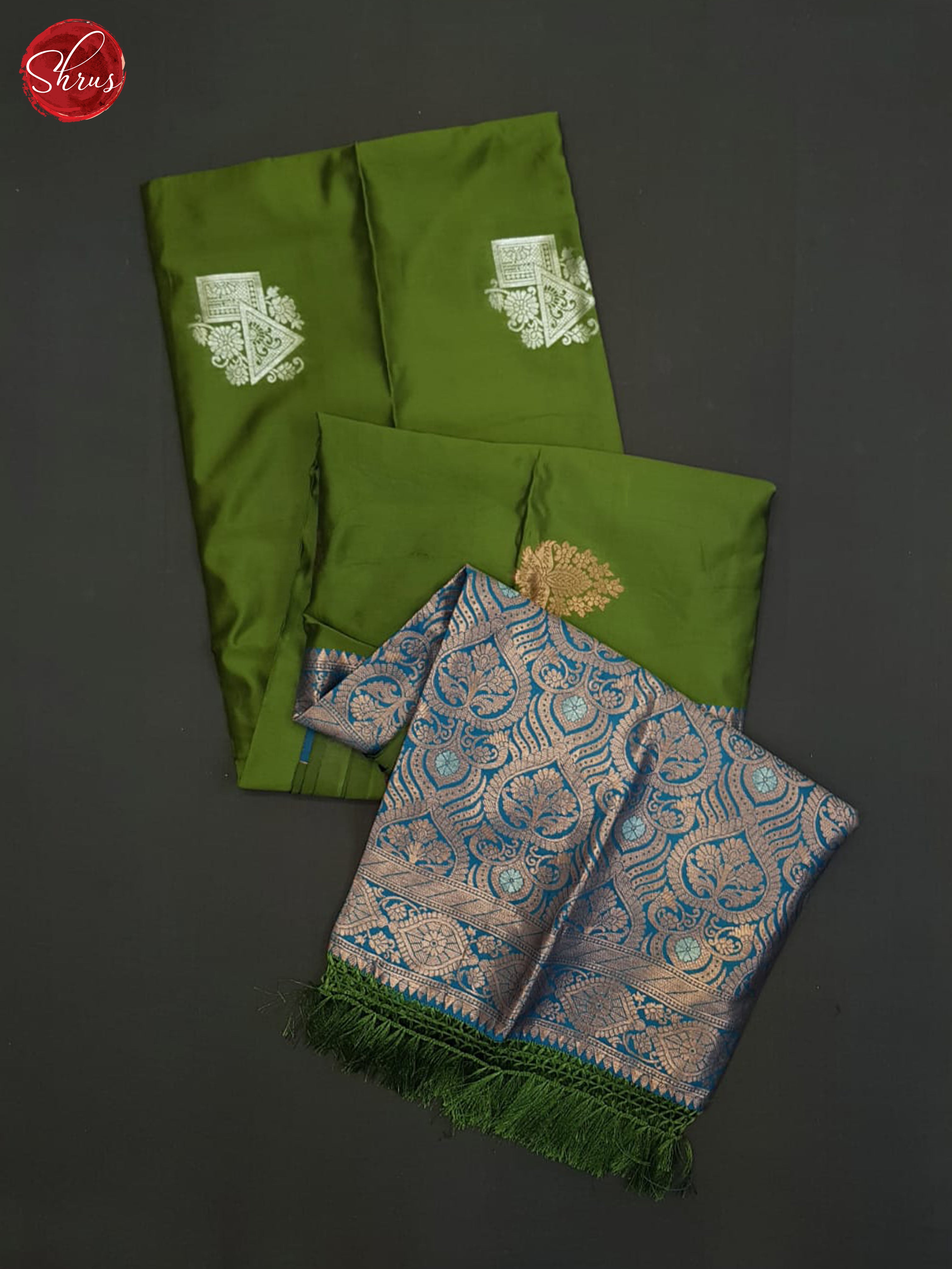 Green And Blue-Semi soft silk saree - Shop on ShrusEternity.com