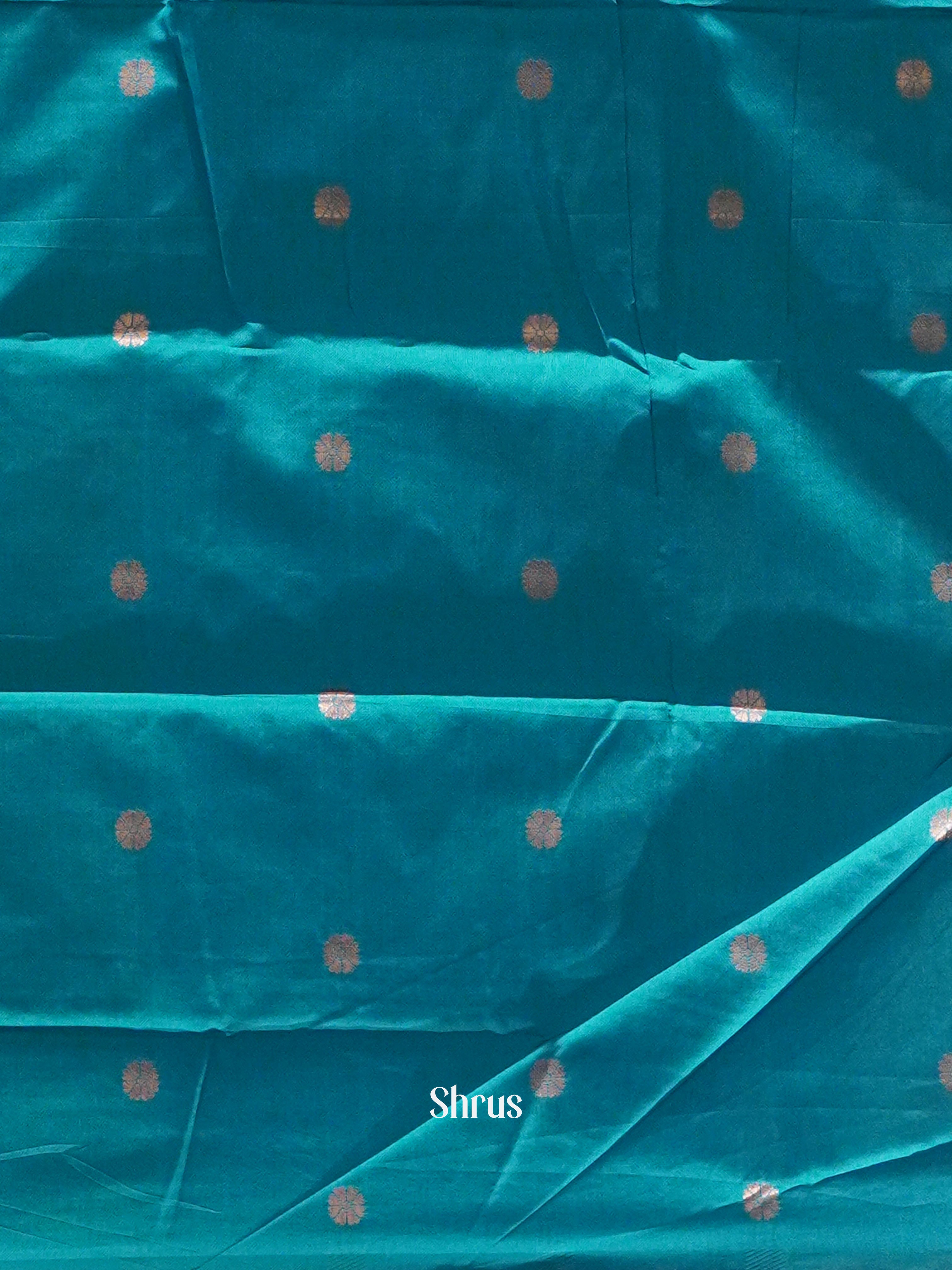 Green And Blue-Semi soft silk saree - Shop on ShrusEternity.com