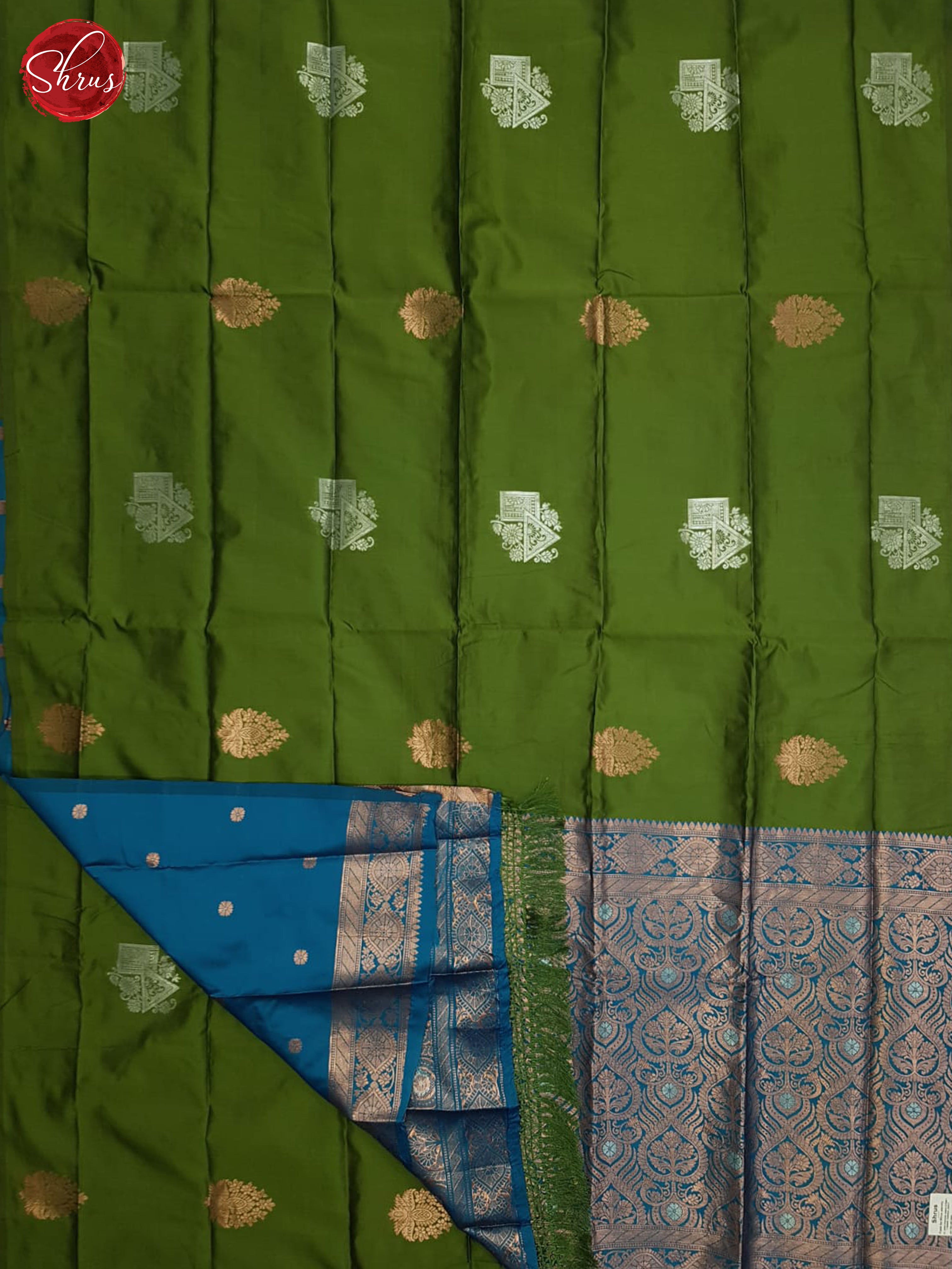 Green And Blue-Semi soft silk saree - Shop on ShrusEternity.com