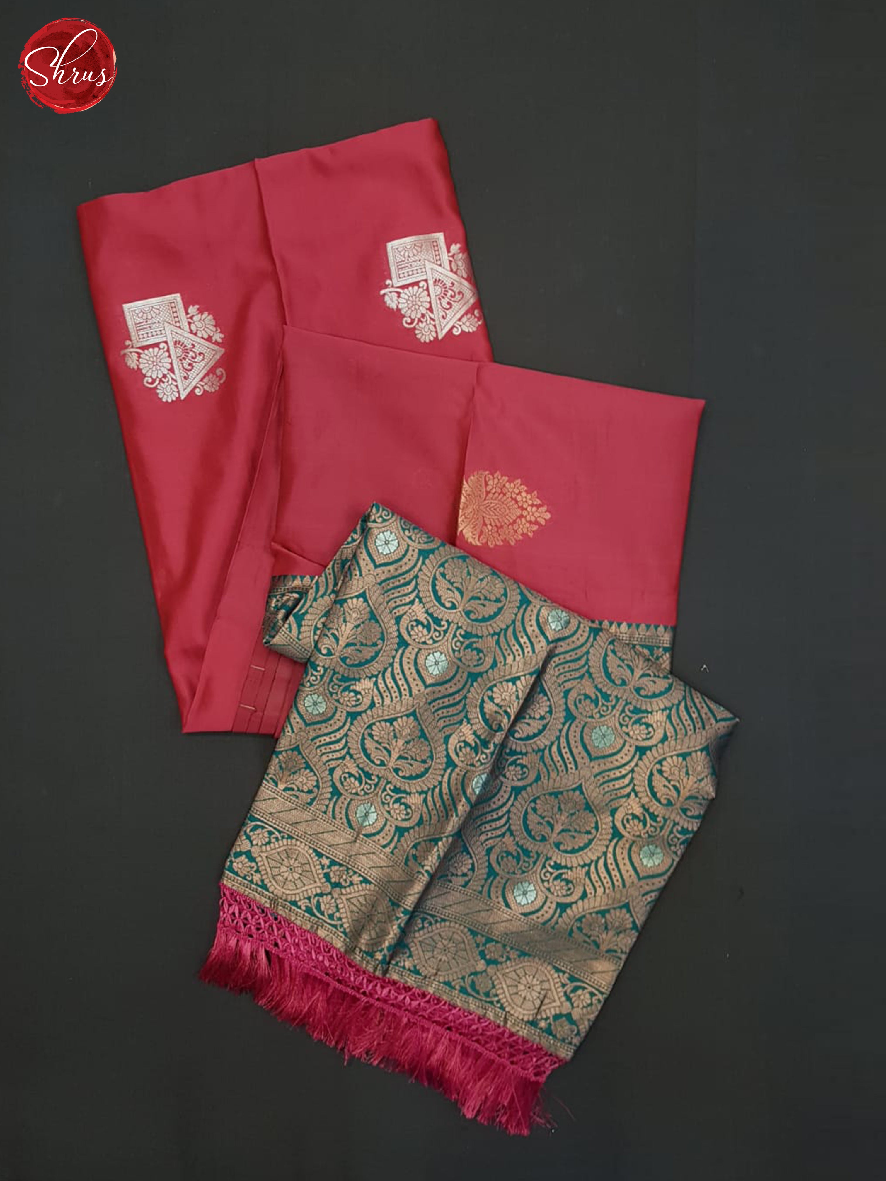 Pink And Peacock Green-Semi soft silk saree - Shop on ShrusEternity.com