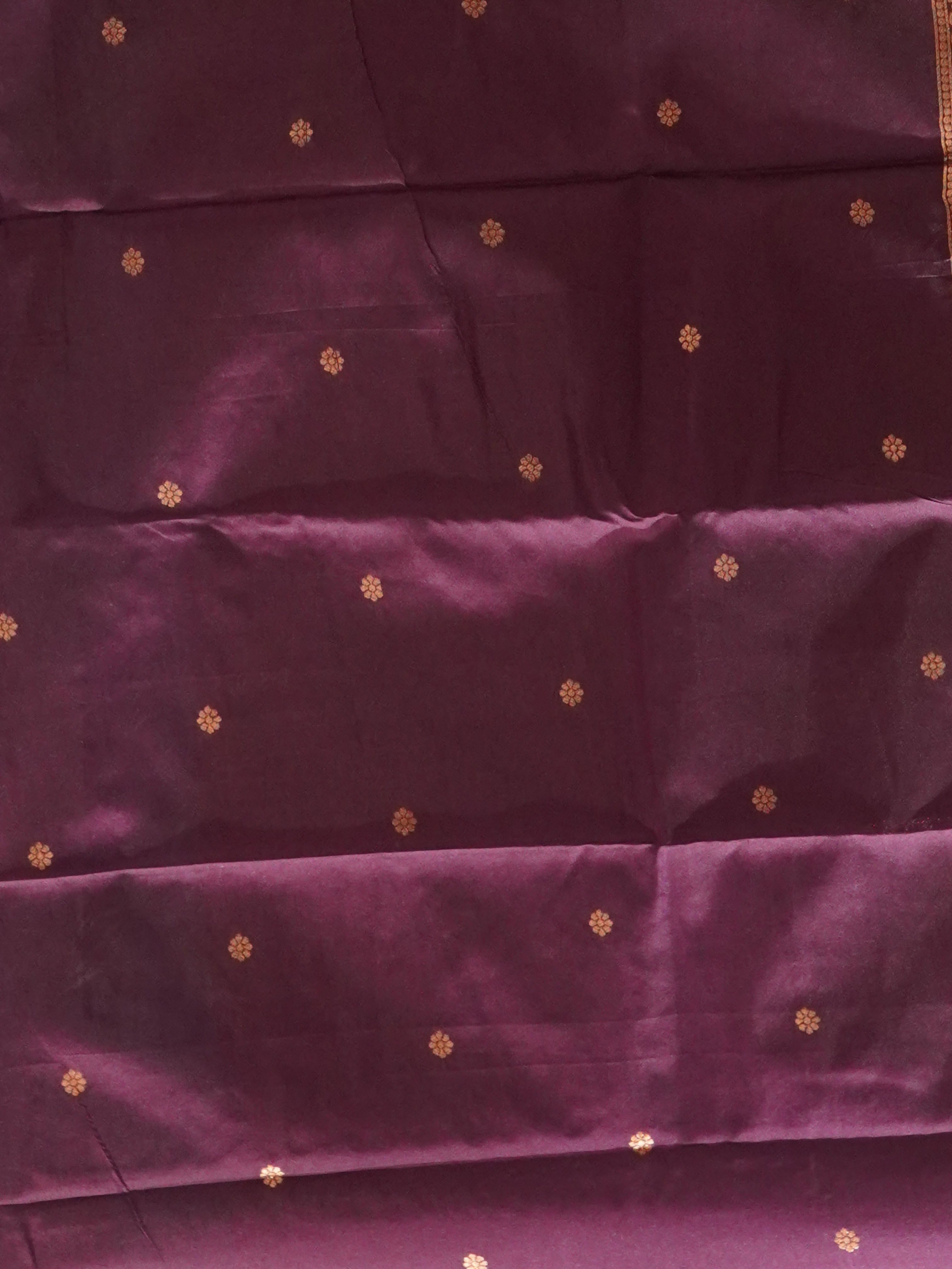 Blue And Wine-semi soft silk saree - Shop on ShrusEternity.com