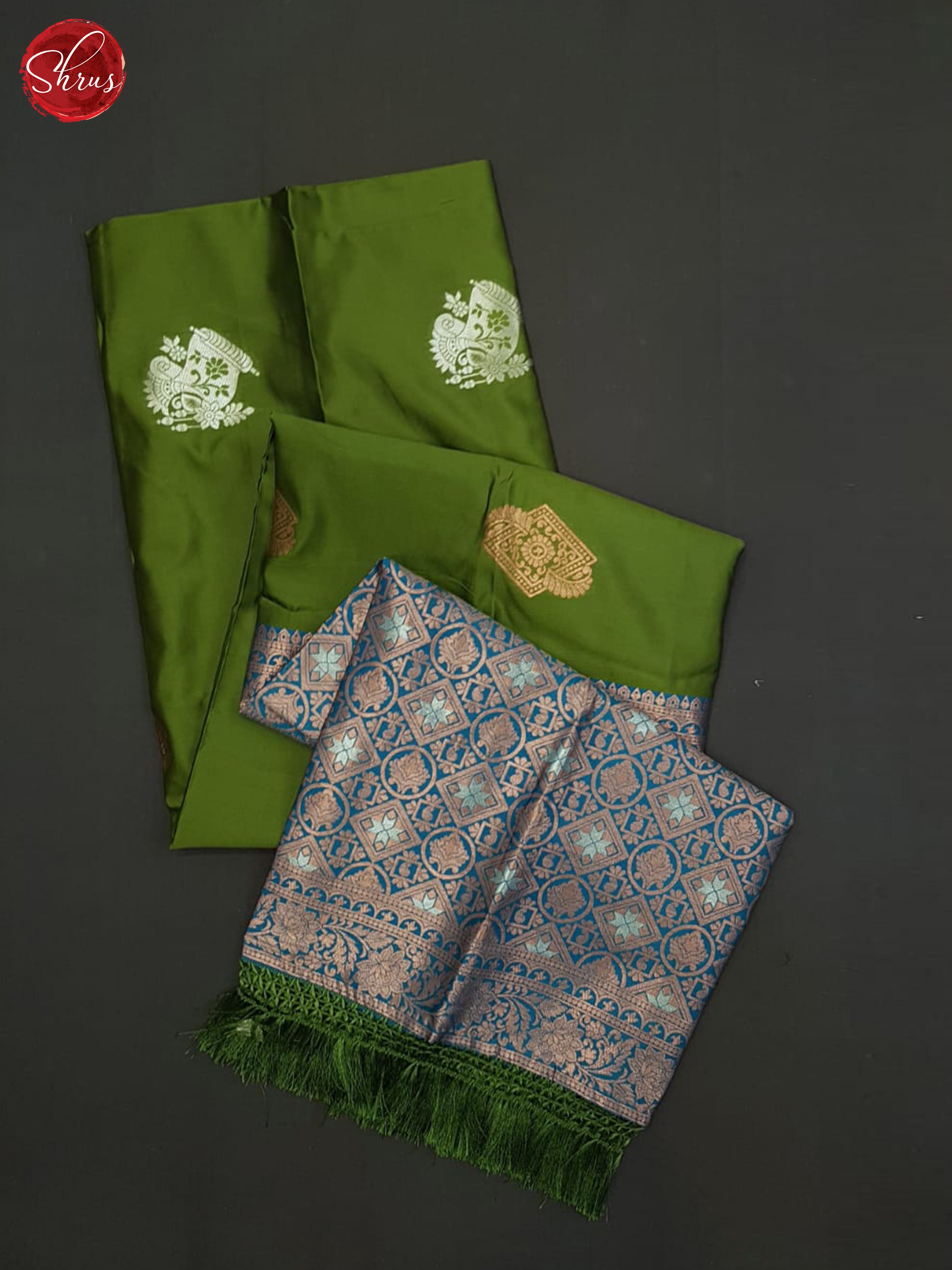 Green And Blue-Semi soft silk saree - Shop on ShrusEternity.com