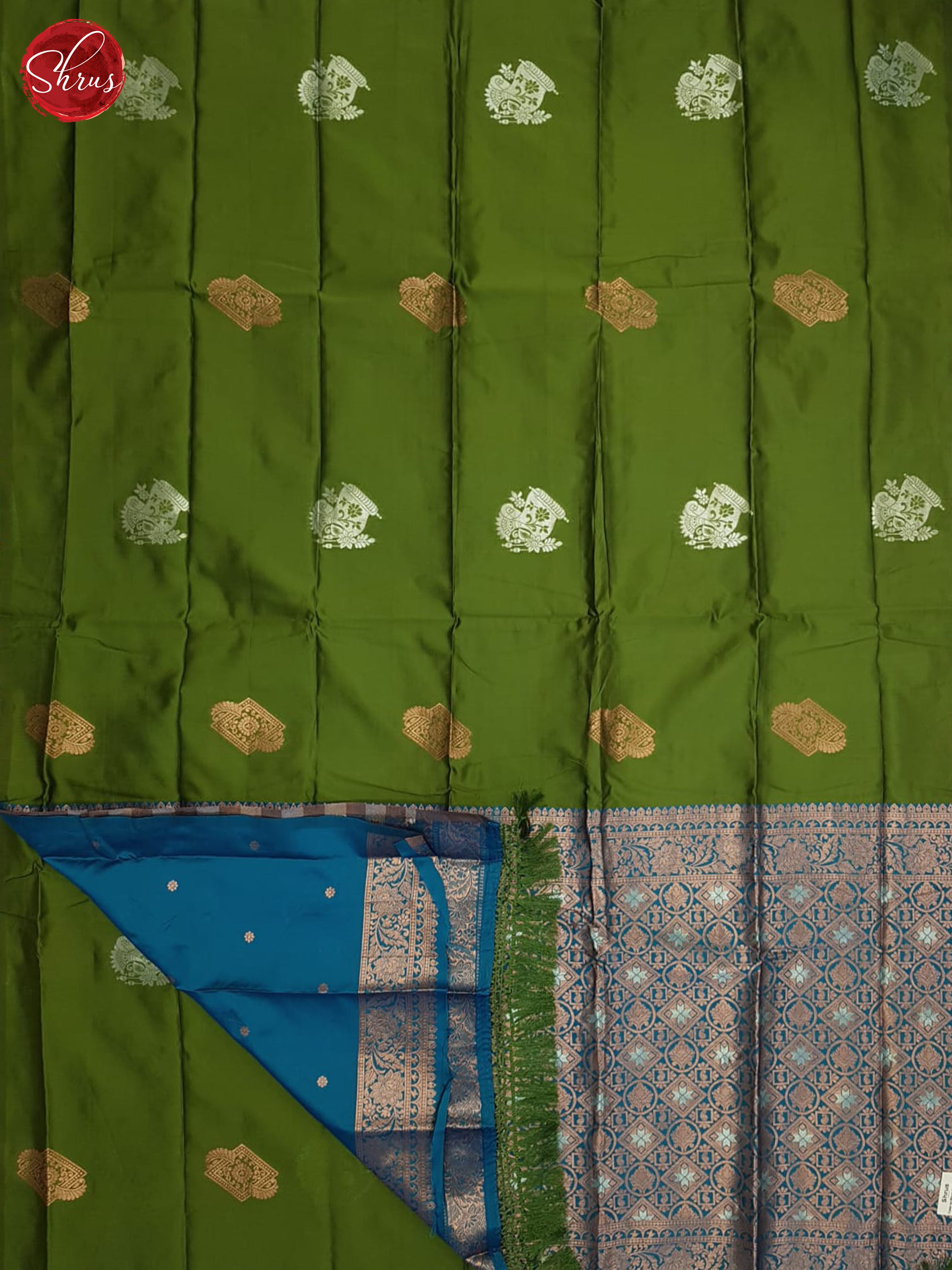 Green And Blue-Semi soft silk saree - Shop on ShrusEternity.com