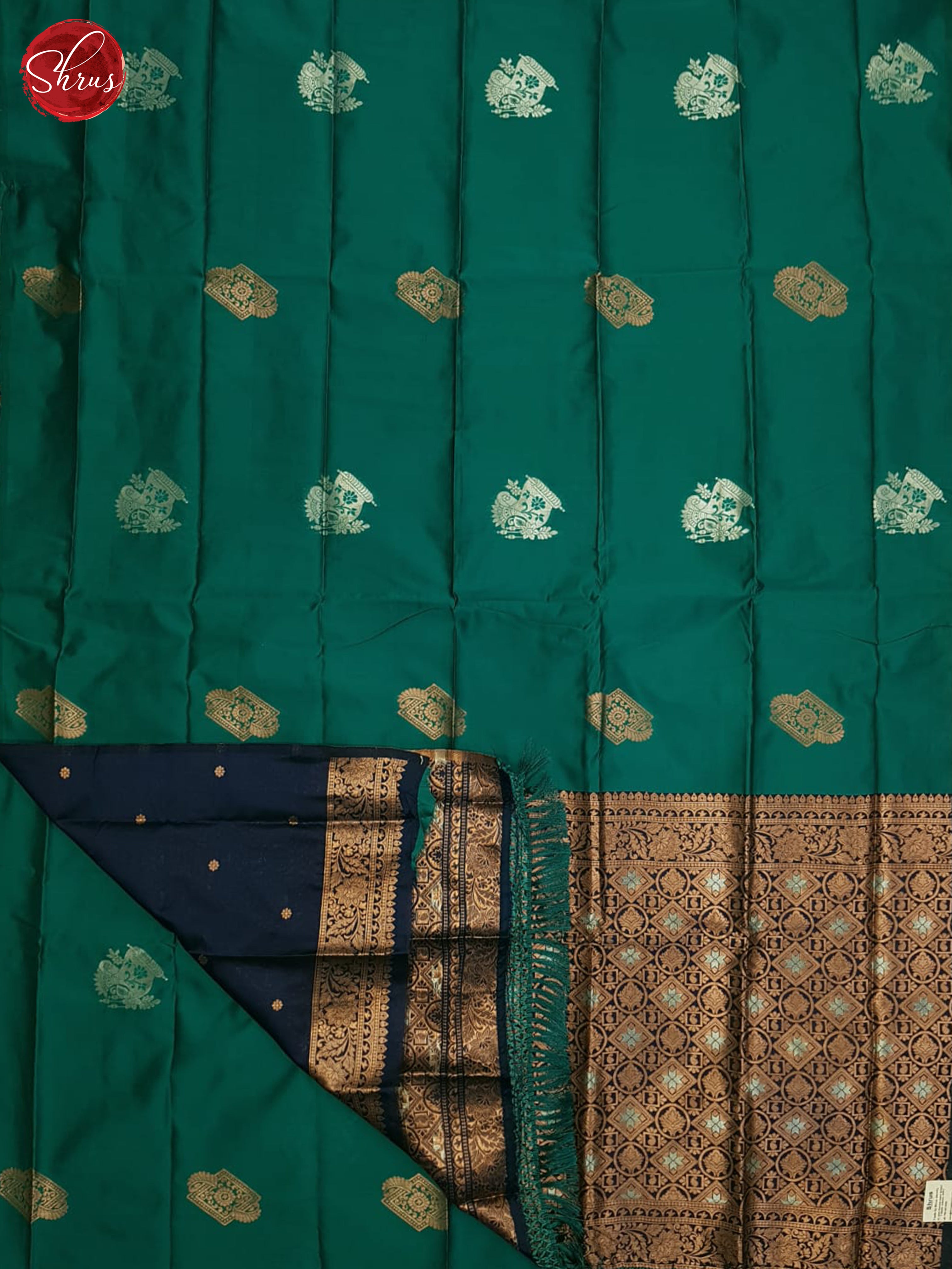 Green And Blue-semi soft silk saree - Shop on ShrusEternity.com