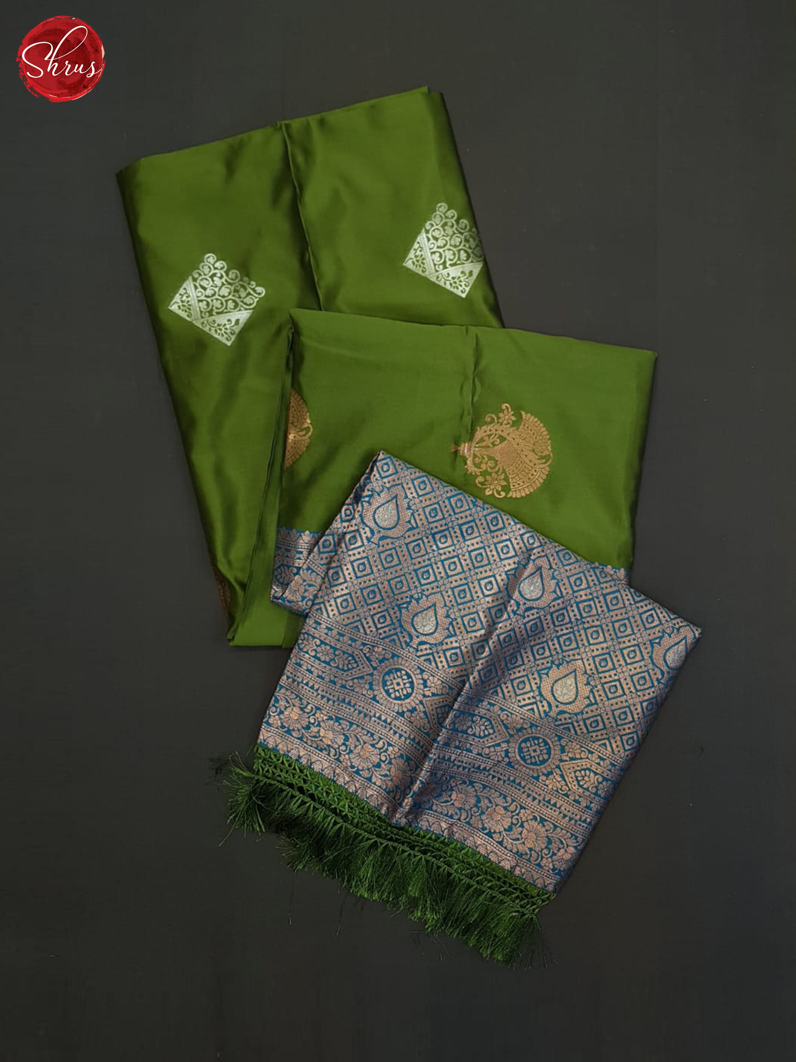 Green And Blue-semi soft silk saree - Shop on ShrusEternity.com