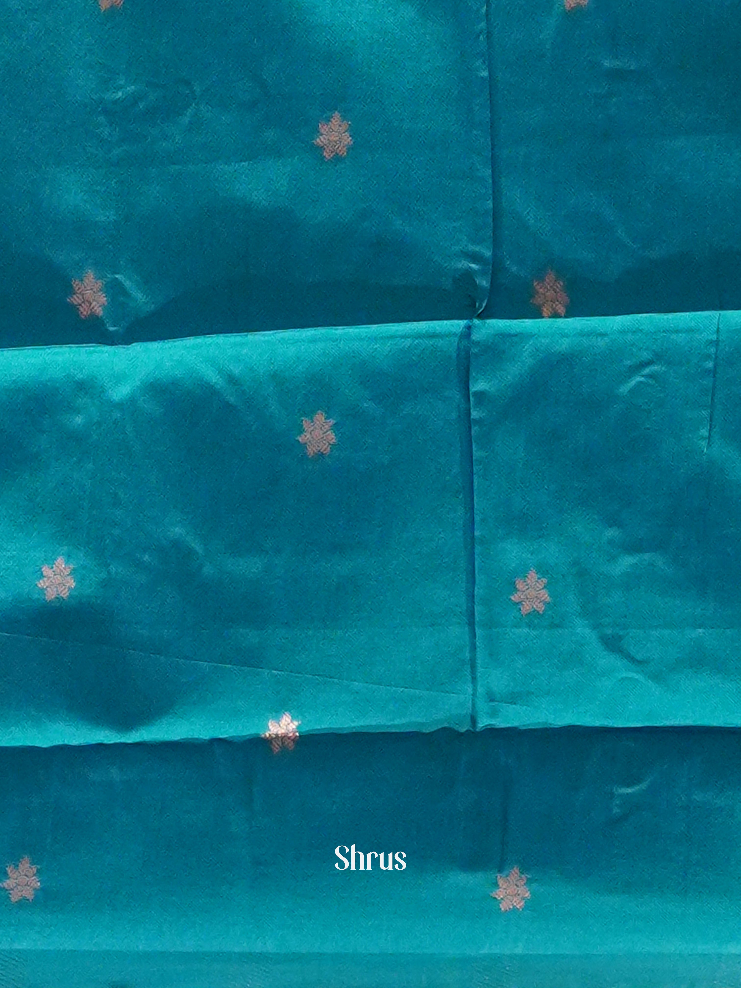 Green And Blue-semi soft silk saree - Shop on ShrusEternity.com
