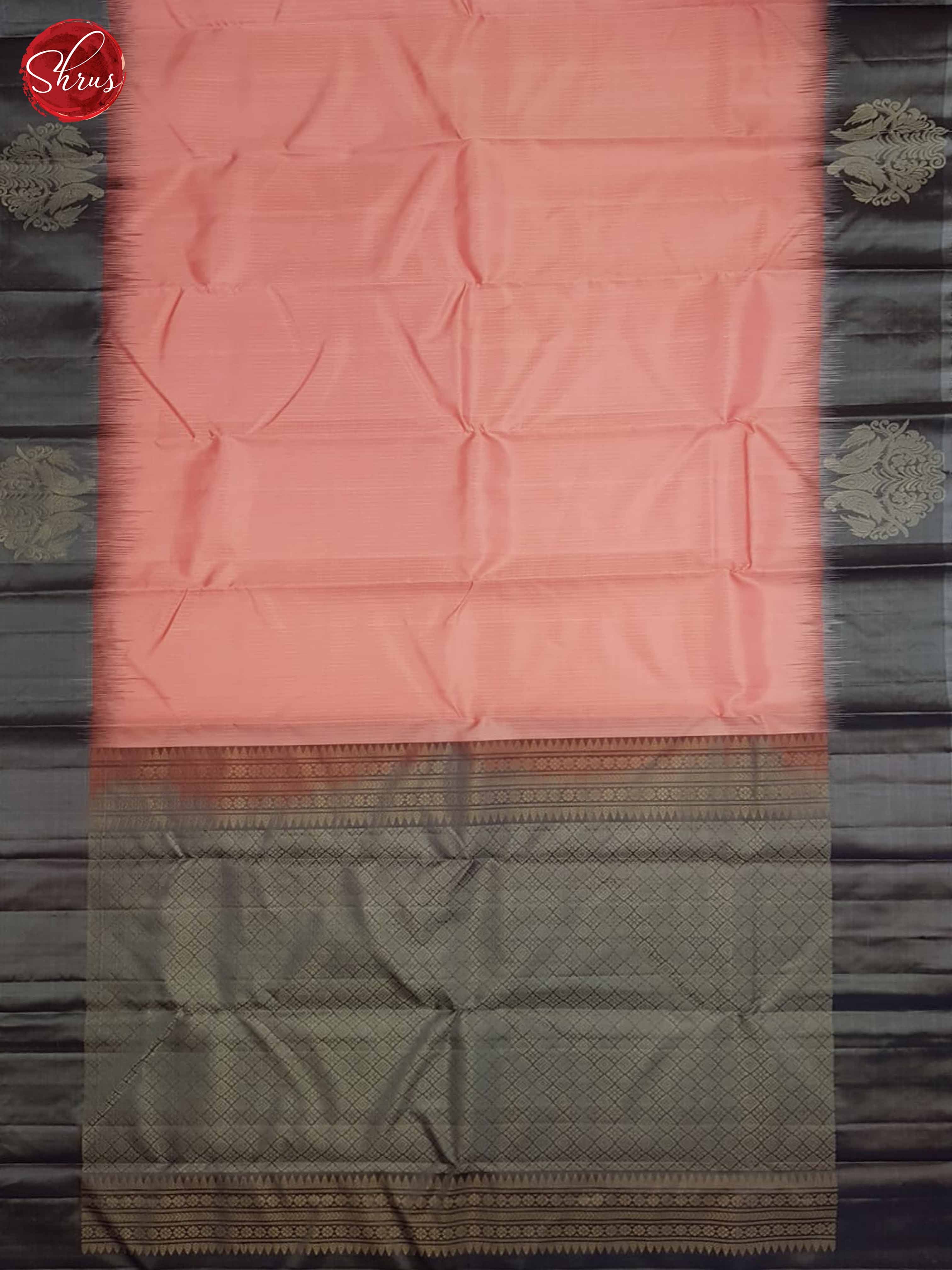 Pink & Grey - Soft Silk Saree - Shop on ShrusEternity.com