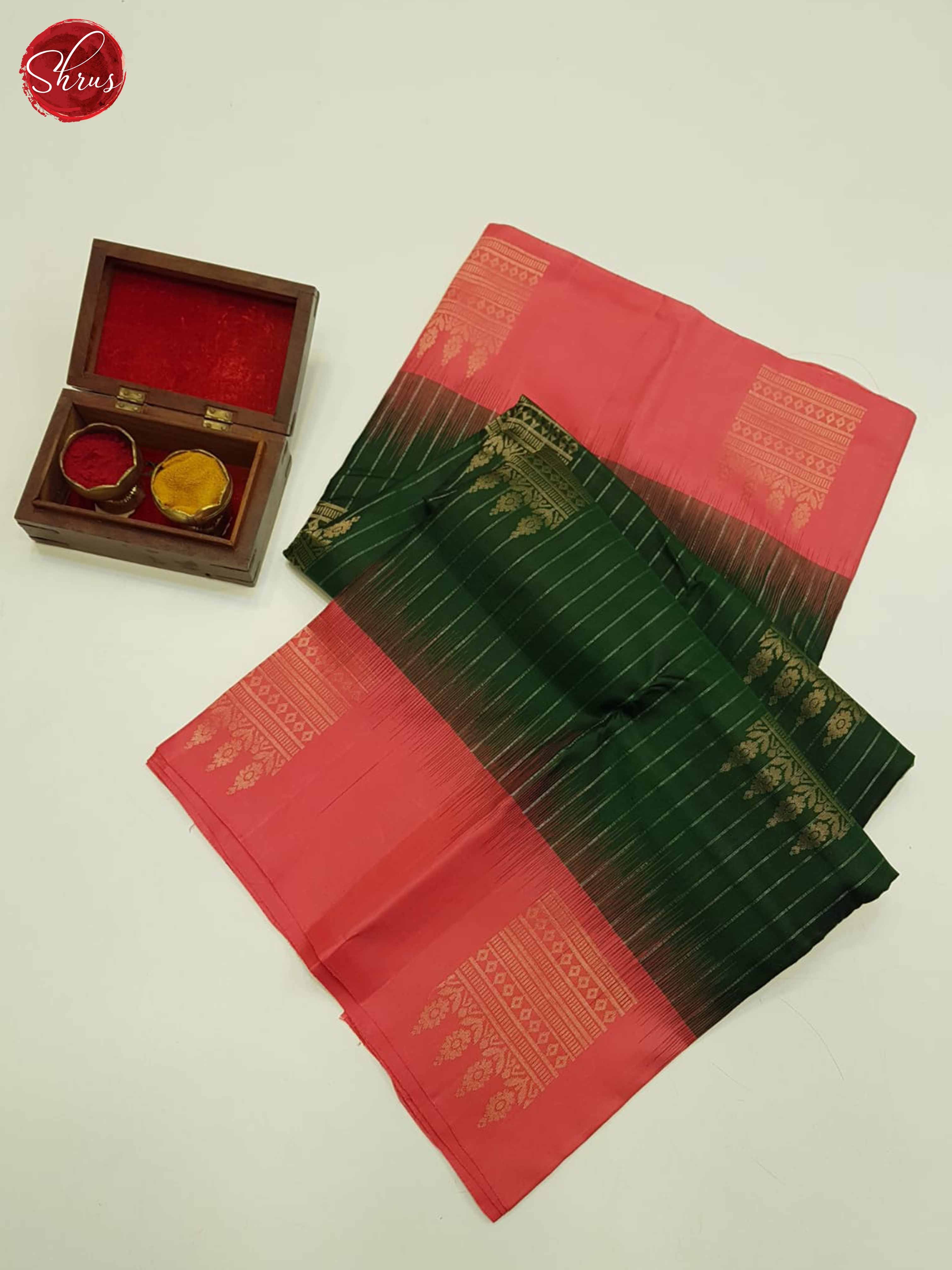 Green & Pink - Soft Silk Saree - Shop on ShrusEternity.com