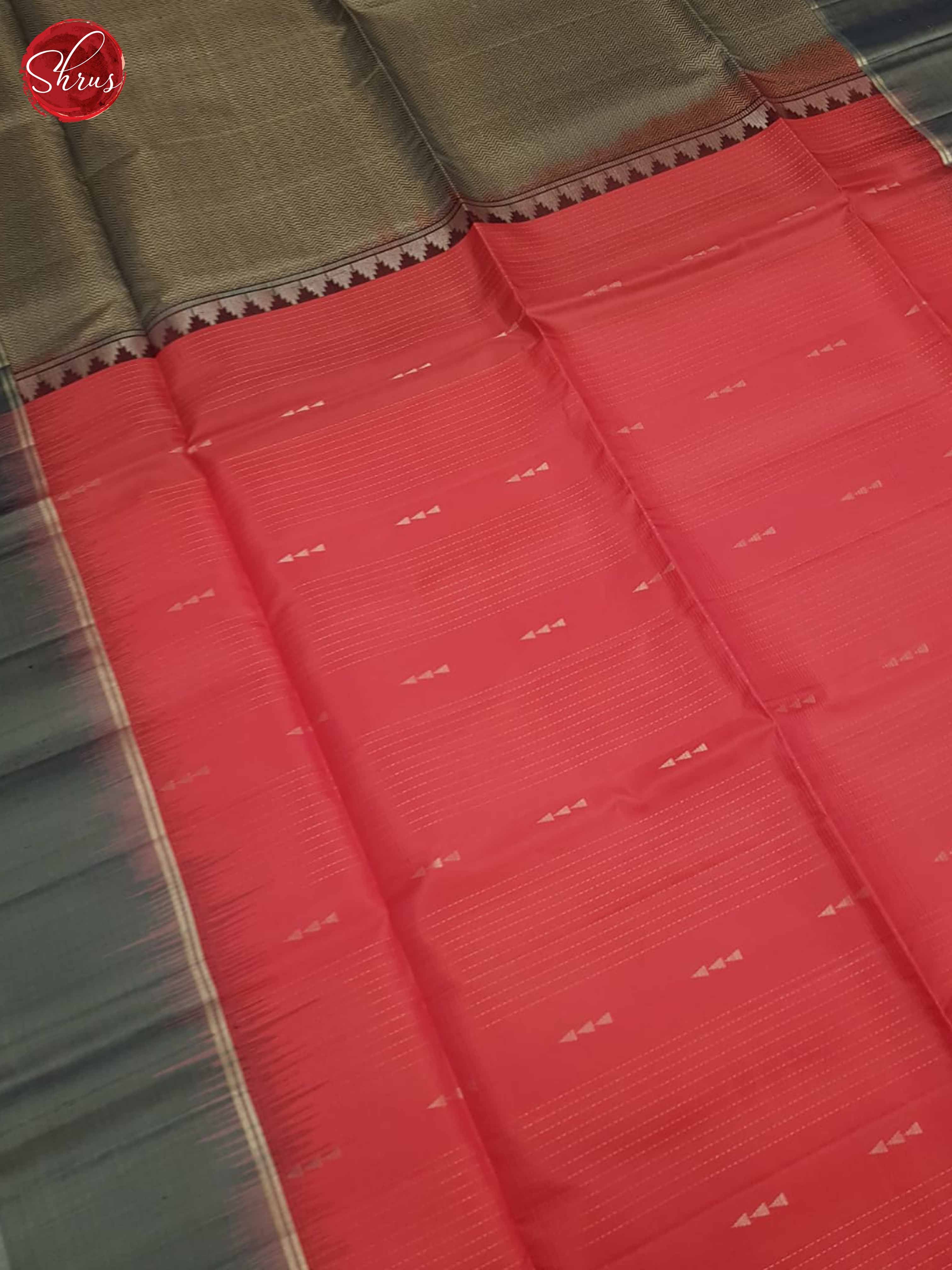 Pink And Grey- Soft Silk Saree - Shop on ShrusEternity.com