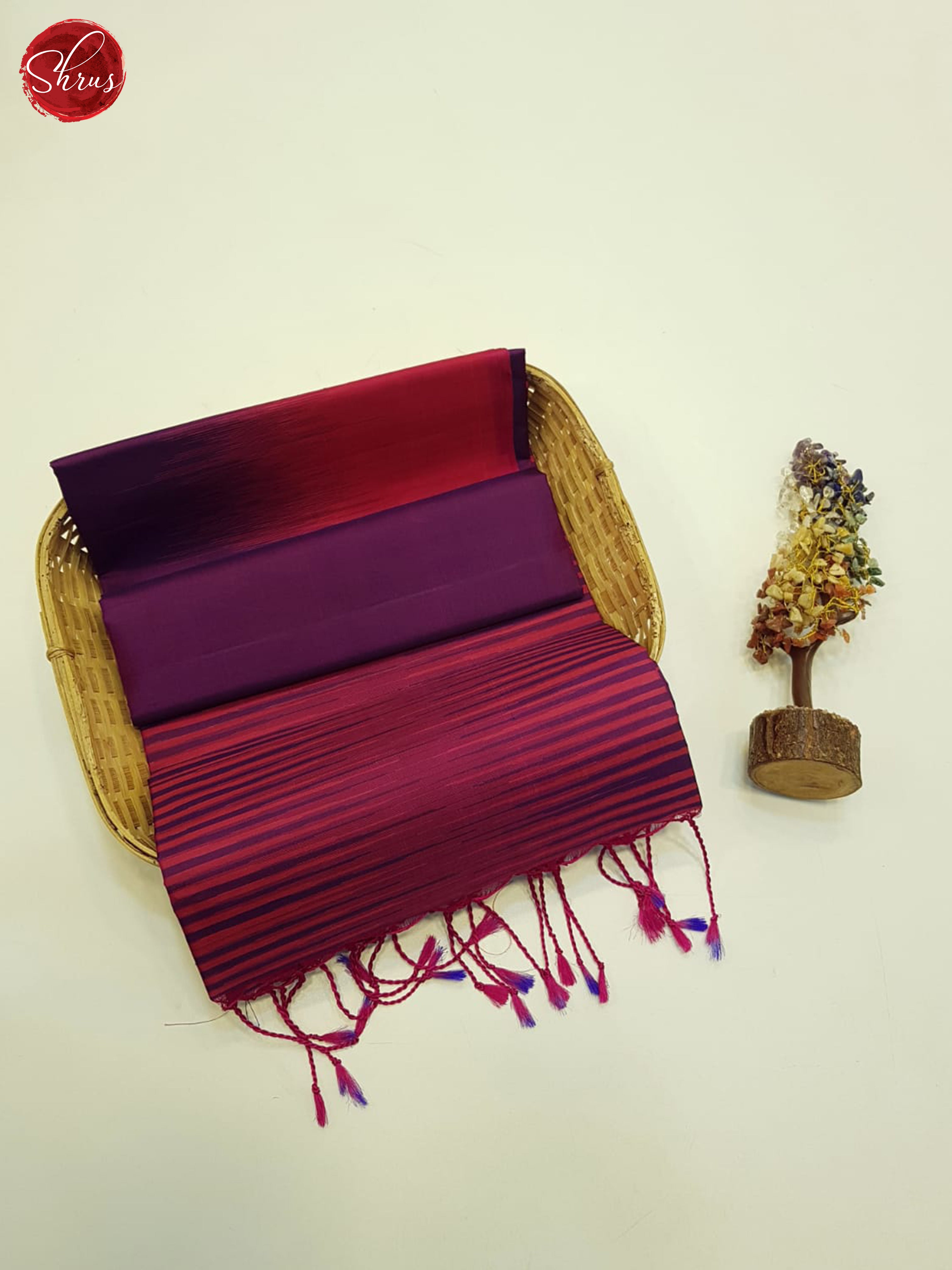 Wine And Pink-Soft silk saree - Shop on ShrusEternity.com