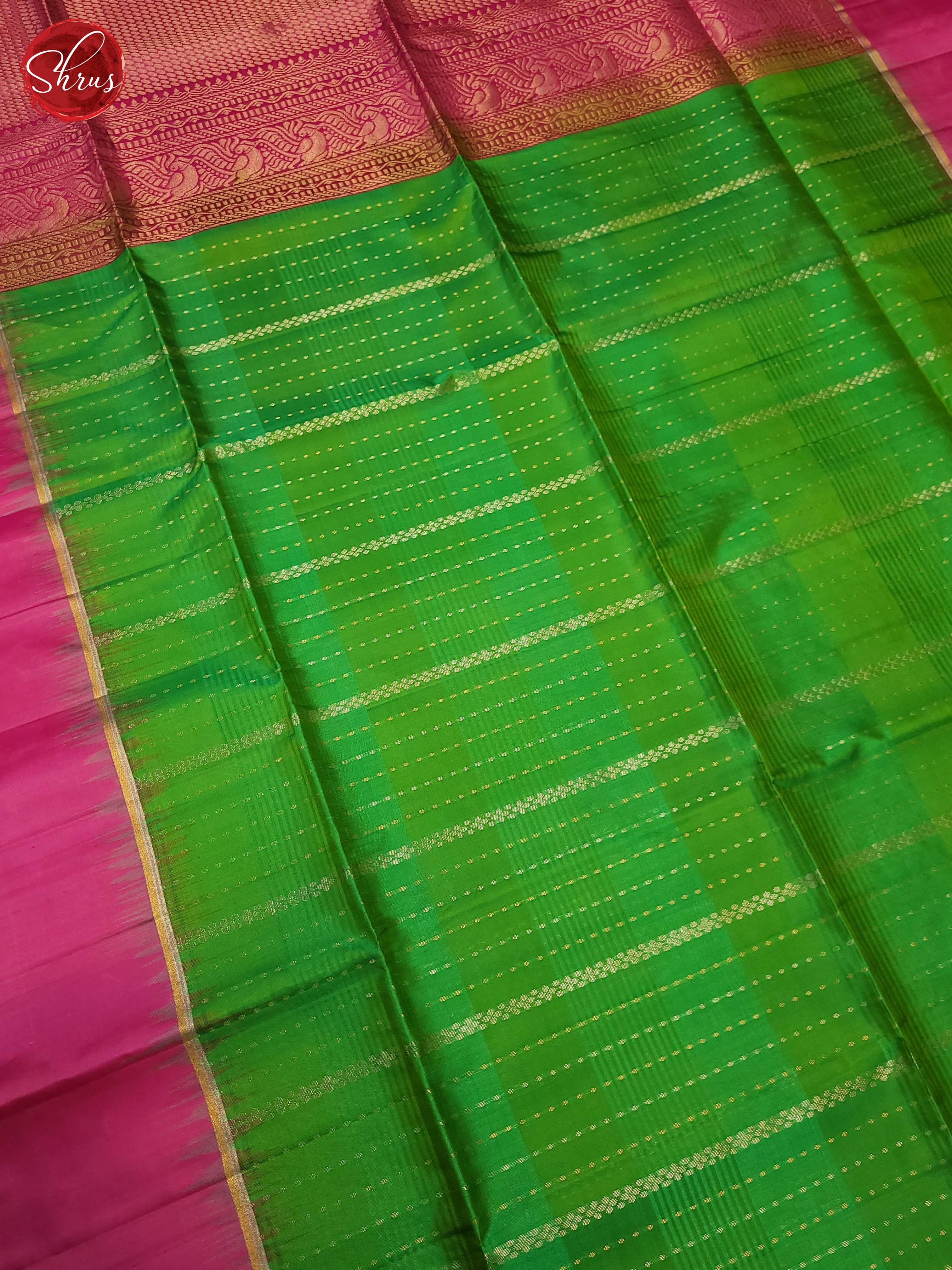 Green and pink-Soft silk Saree - Shop on ShrusEternity.com