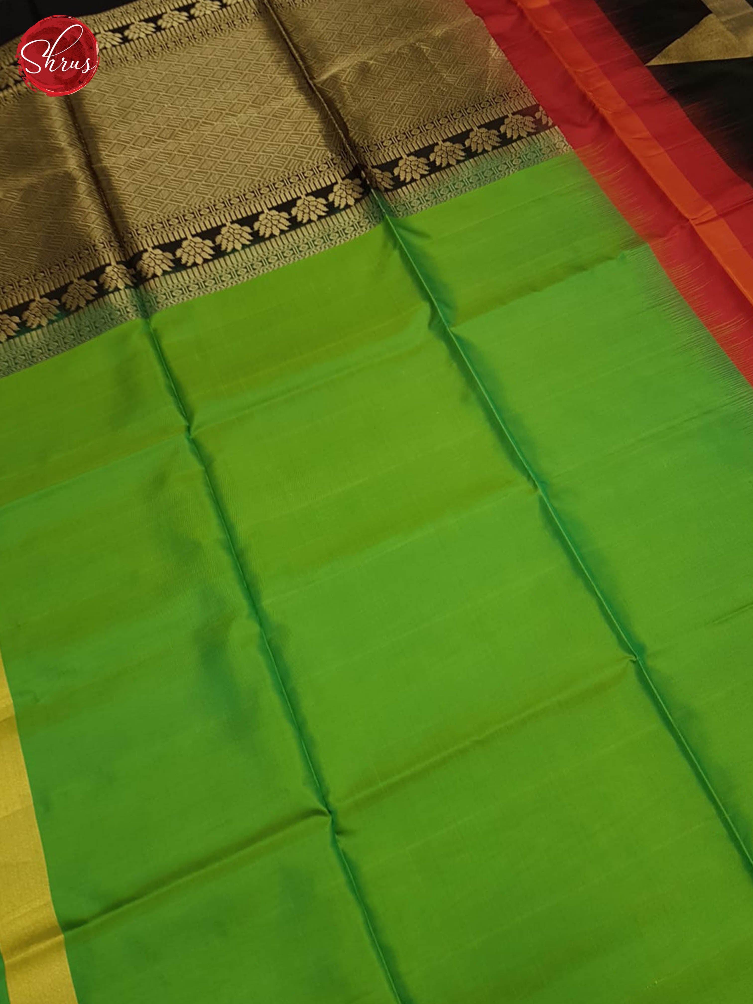 Green And Black-Soft silk saree - Shop on ShrusEternity.com