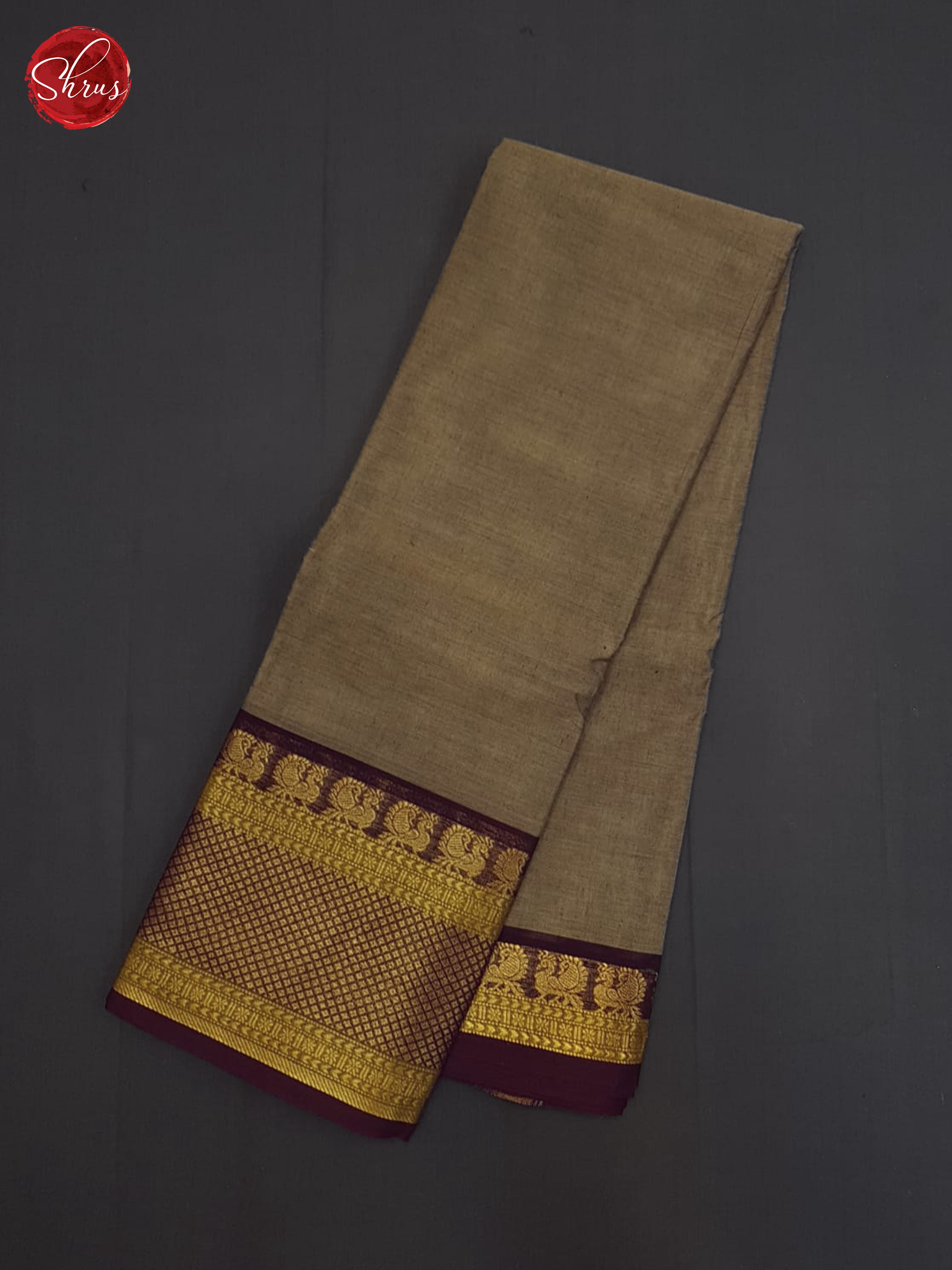 Grey and Arakku Maroon - Chettinad Cotton Saree - Shop on ShrusEternity.com