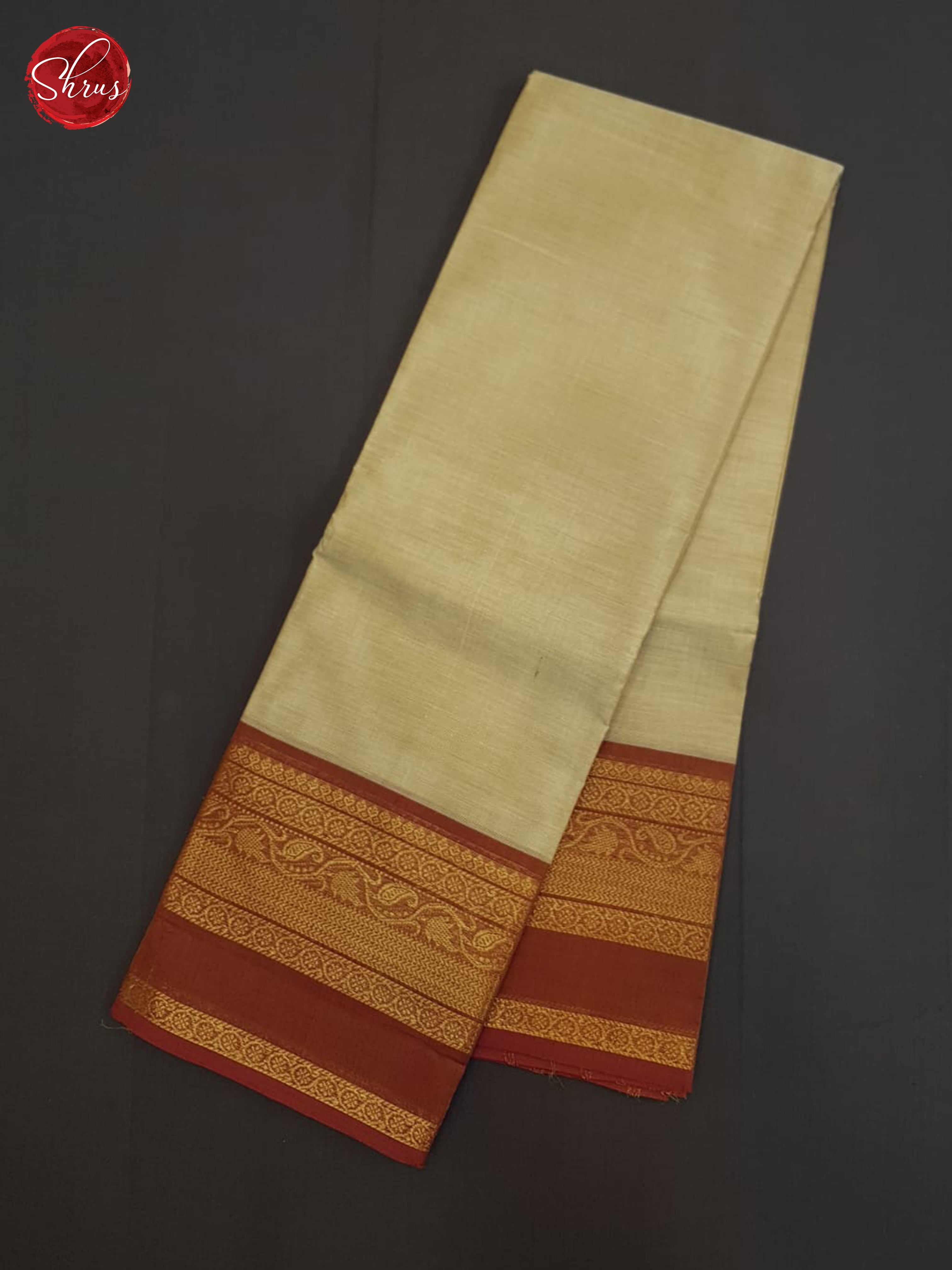 Beige And Araku Maroon- Chettinad Cotton Saree - Shop on ShrusEternity.com