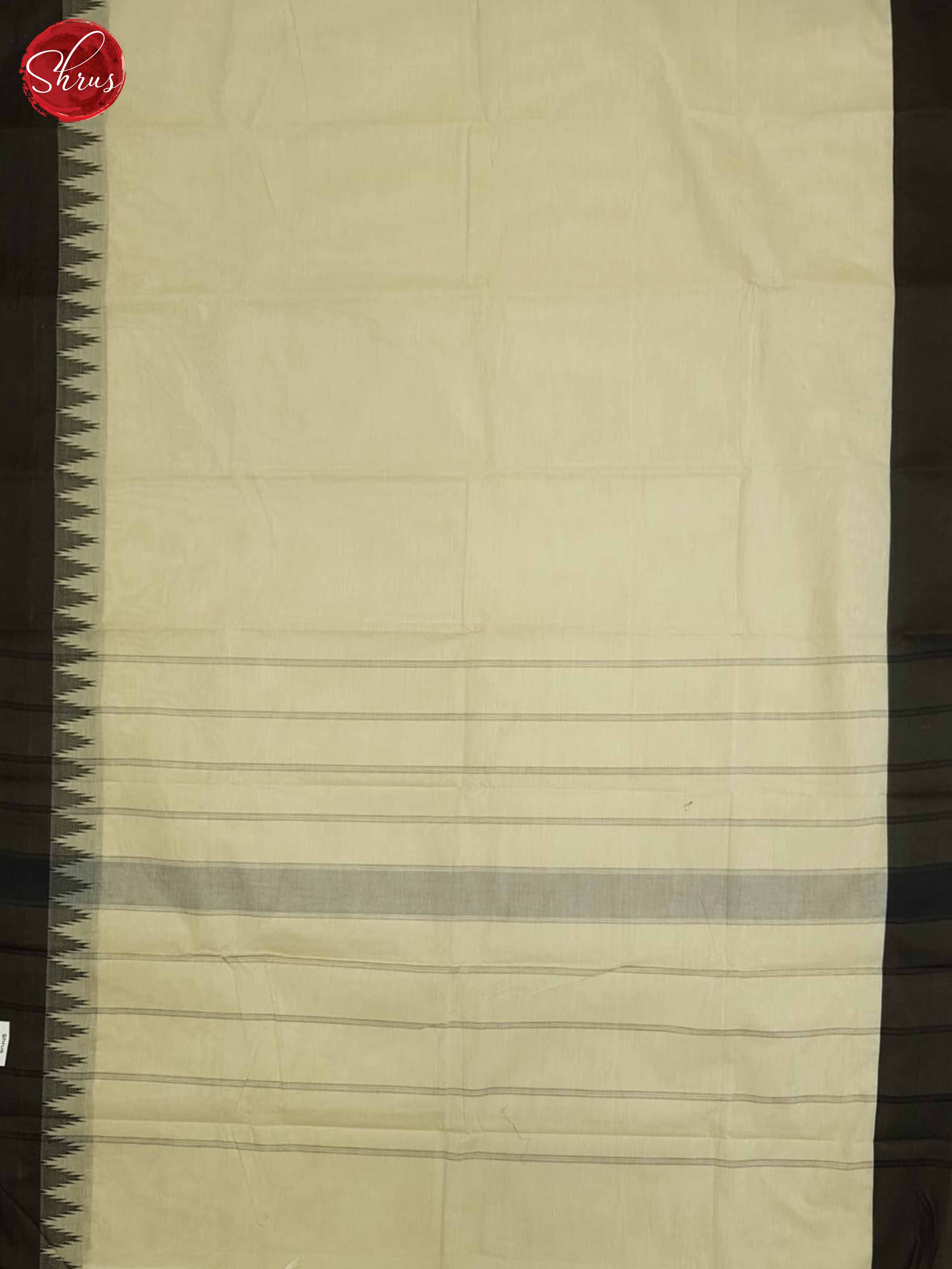 Cream And Black - Chettinad Cotton saree - Shop on ShrusEternity.com