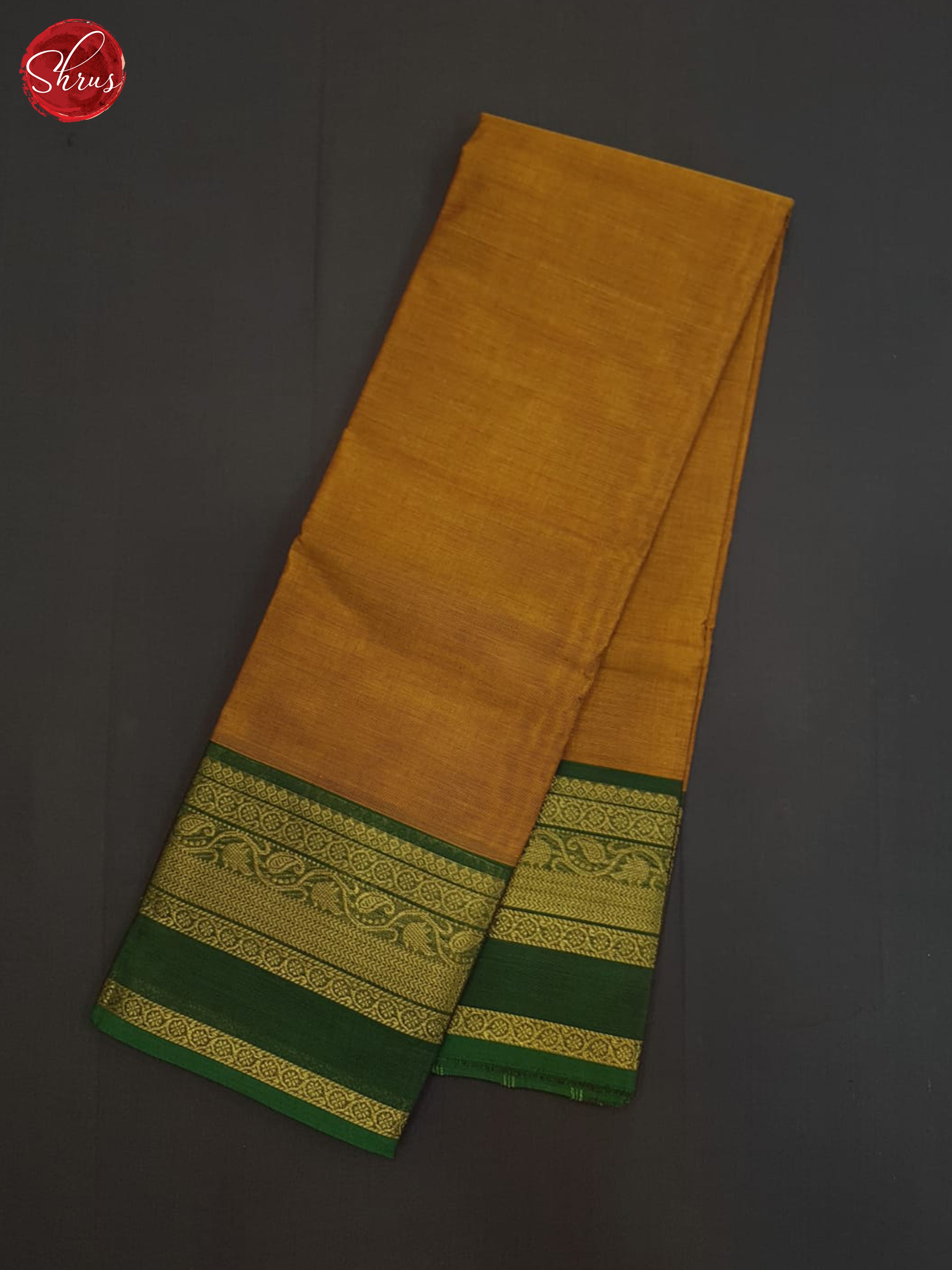 Dark Honey And Green- Chettinad cotton saree - Shop on ShrusEternity.com