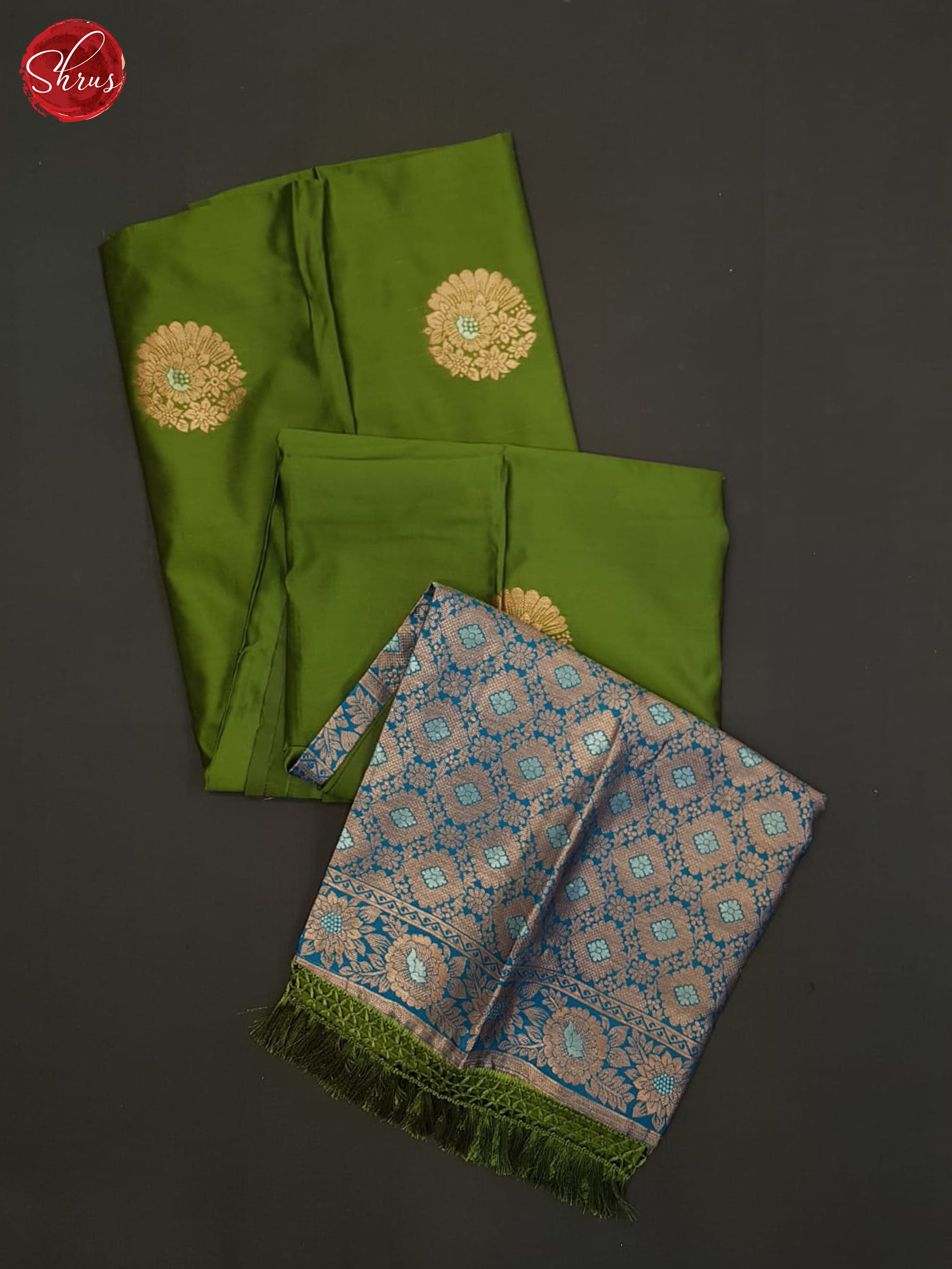 Green And Blue-Semi soft silk saree - Shop on ShrusEternity.com