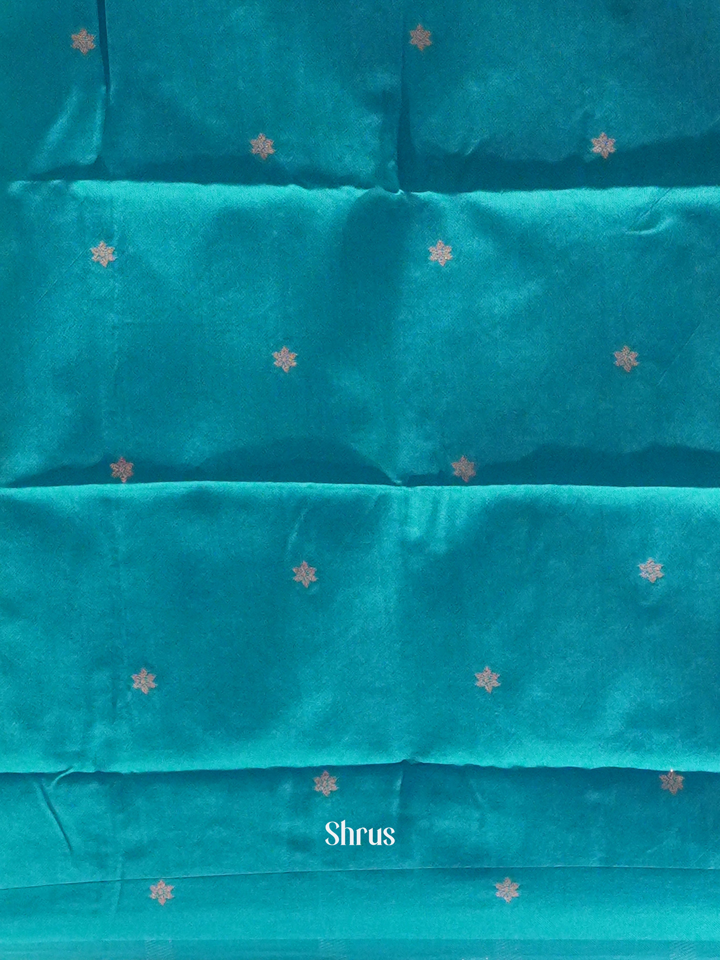 Green And Blue-Semi soft silk saree - Shop on ShrusEternity.com
