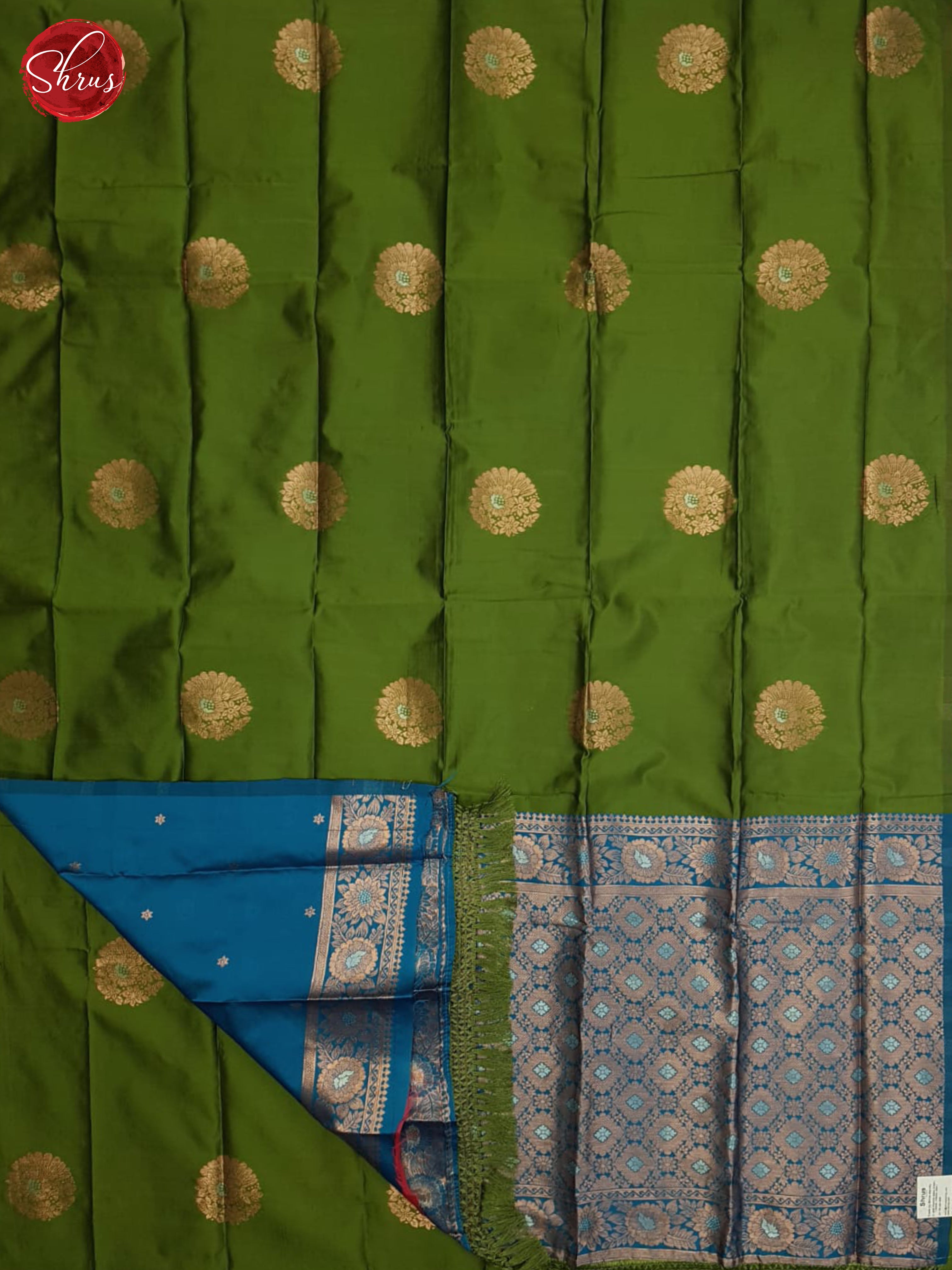 Green And Blue-Semi soft silk saree - Shop on ShrusEternity.com