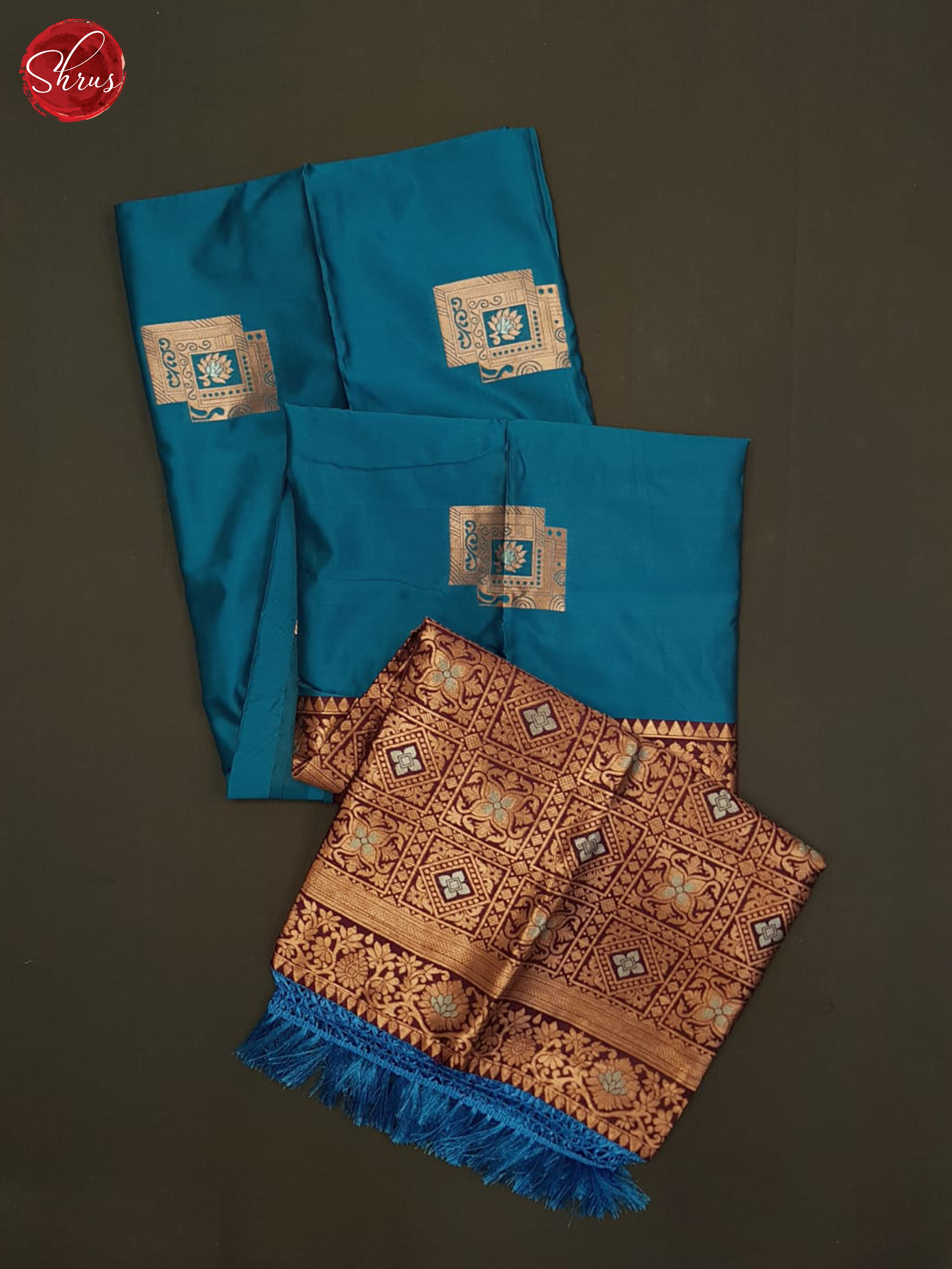 Blue And Wine- Semi soft silk saree - Shop on ShrusEternity.com