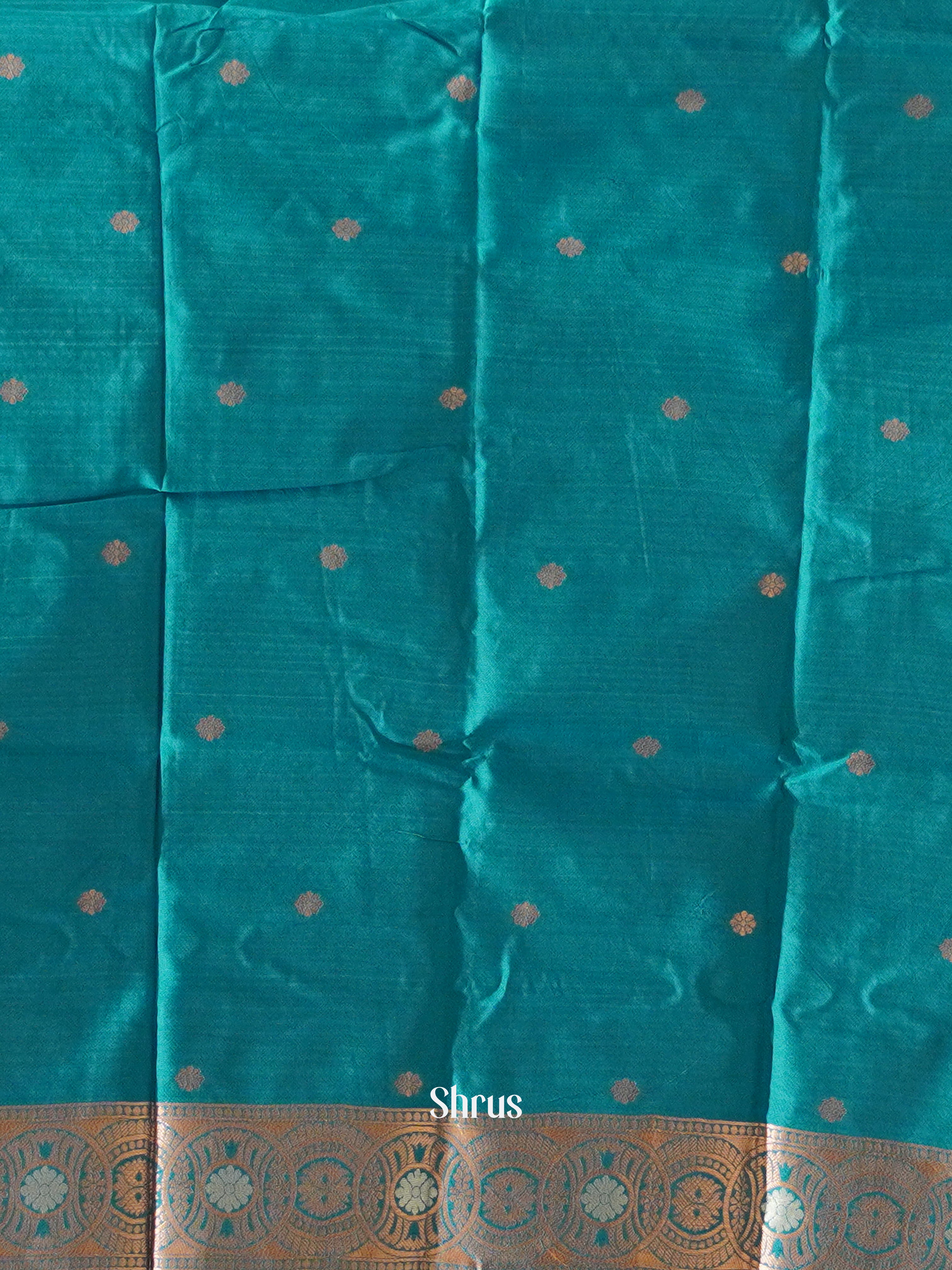 Wine And Blue-Semi soft silk saree - Shop on ShrusEternity.com