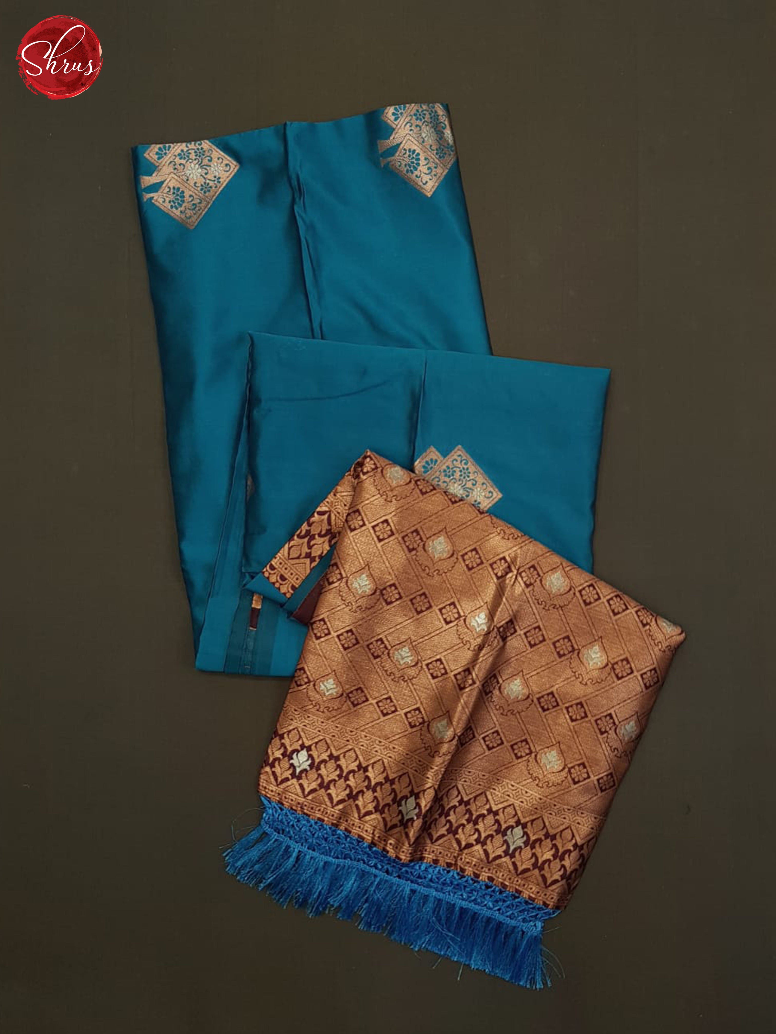 Blue And Wine-Semi soft silk saree - Shop on ShrusEternity.com