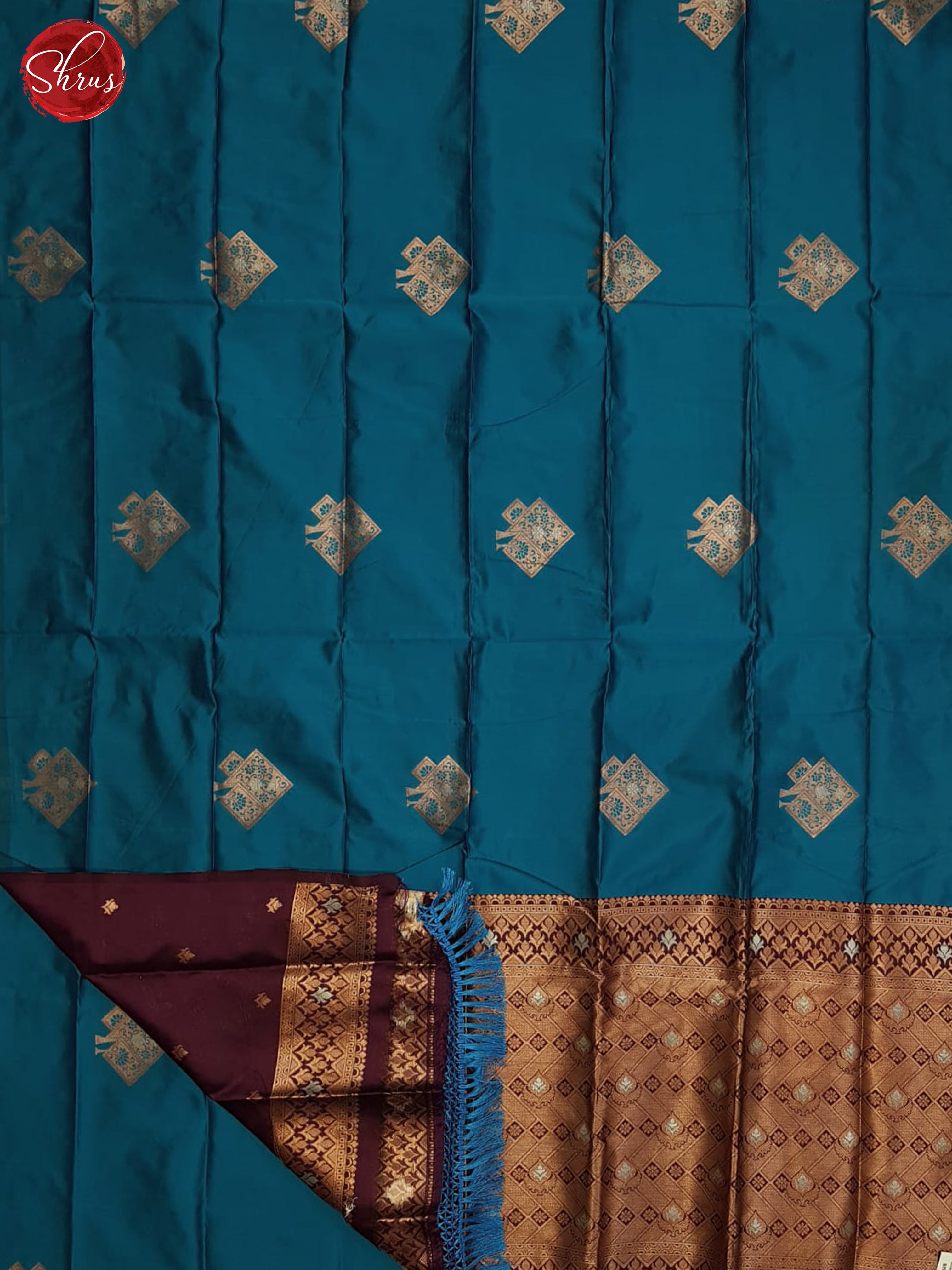 Blue And Wine-Semi soft silk saree - Shop on ShrusEternity.com