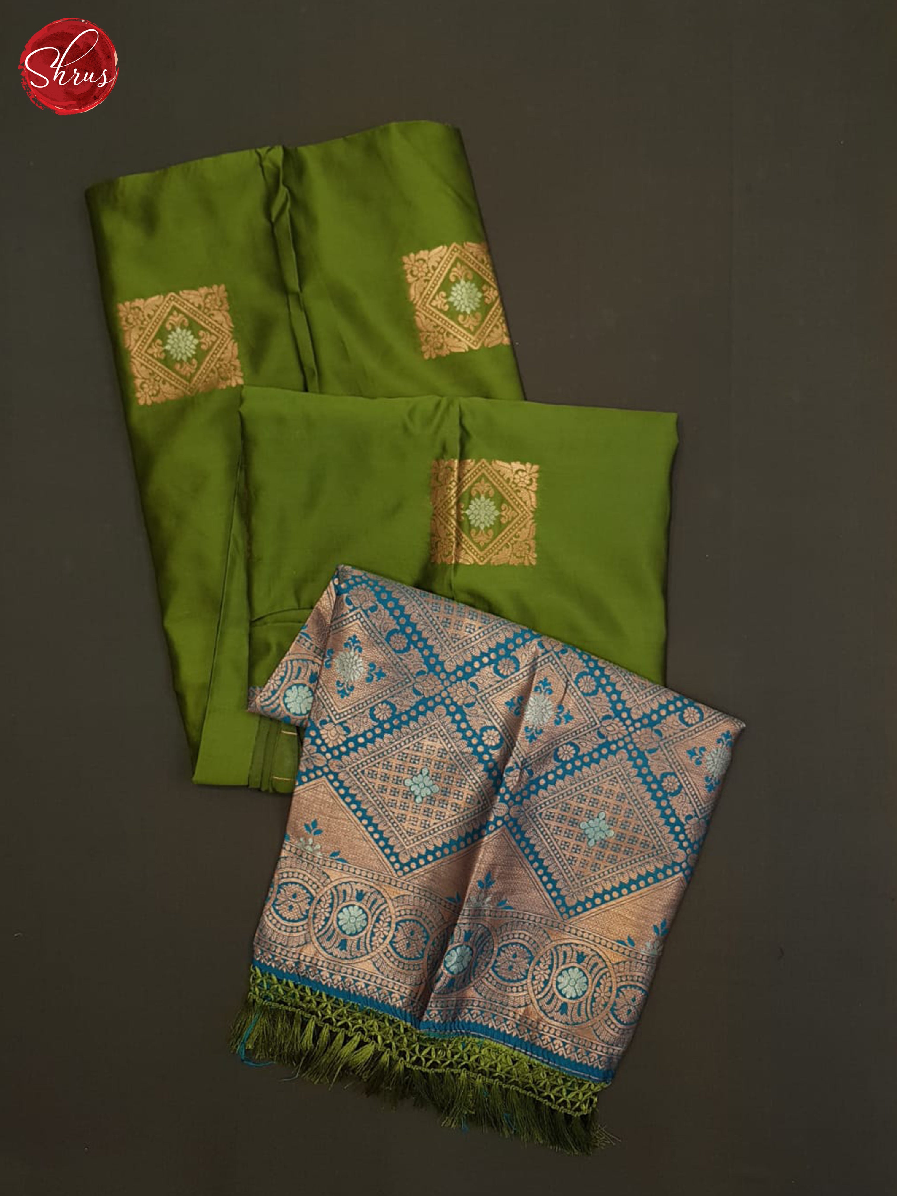 Green And Blue-Semi soft silk saree - Shop on ShrusEternity.com