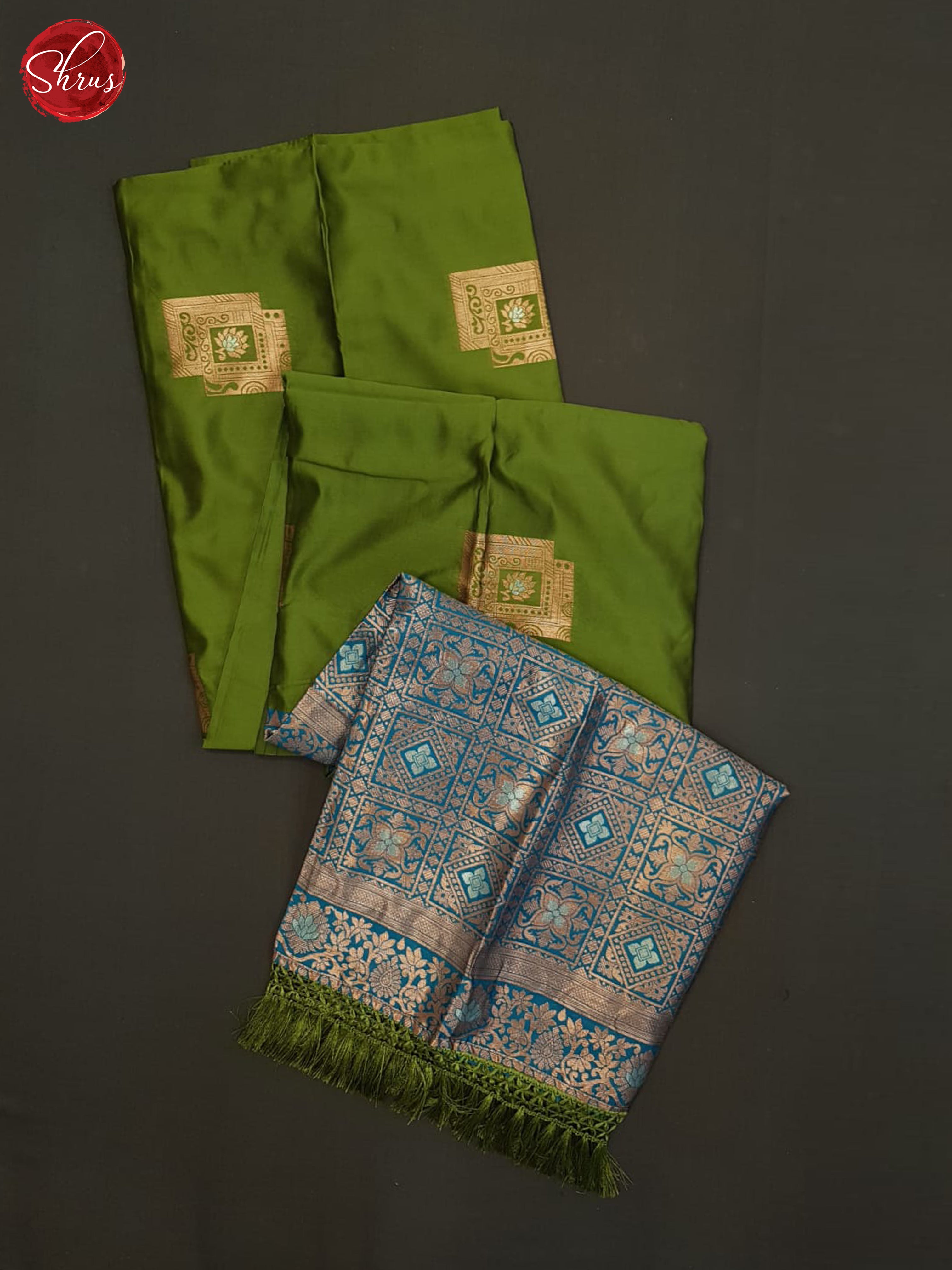 Green And Blue-semi soft silk saree - Shop on ShrusEternity.com