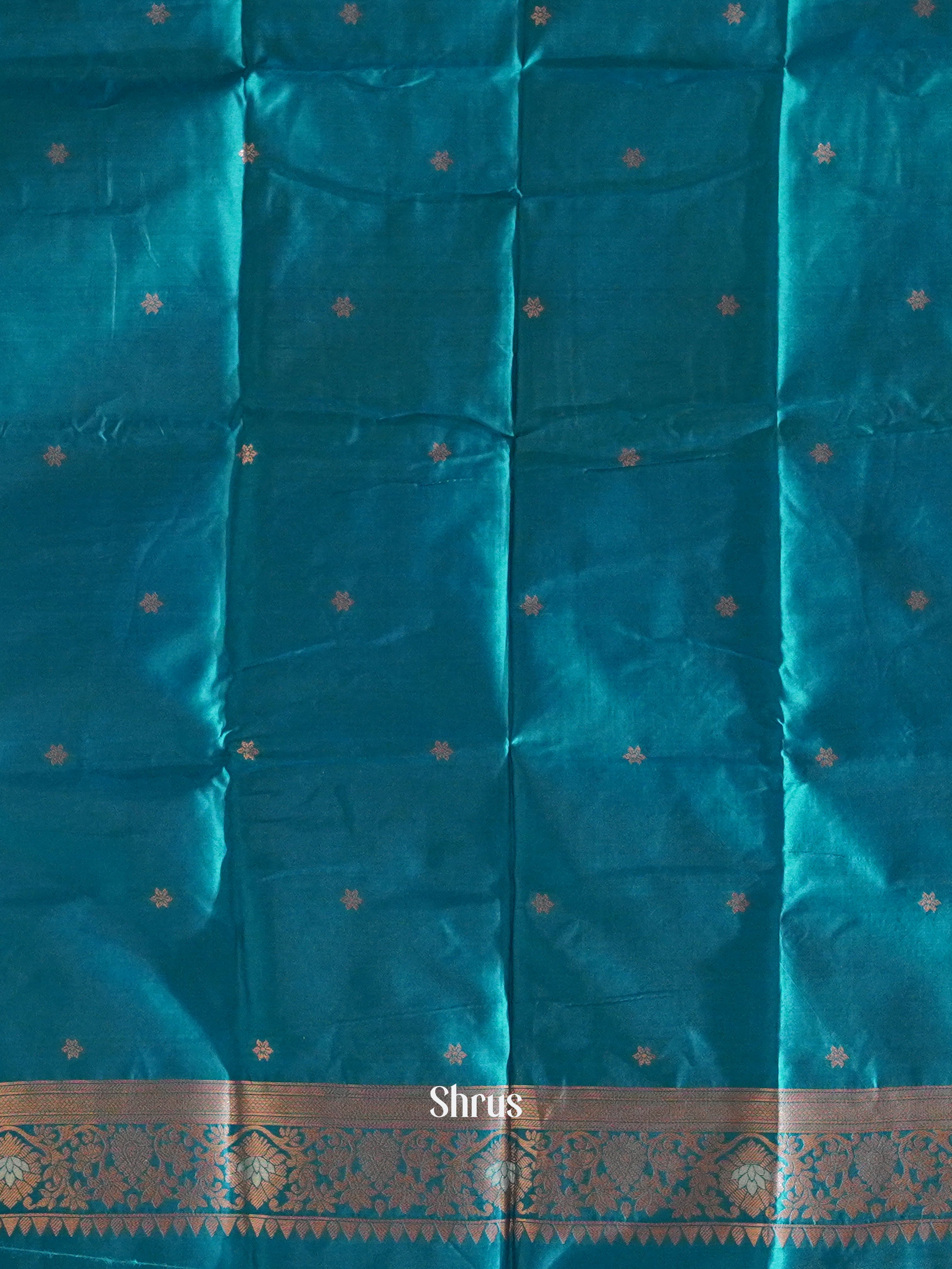 Green And Blue-semi soft silk saree - Shop on ShrusEternity.com