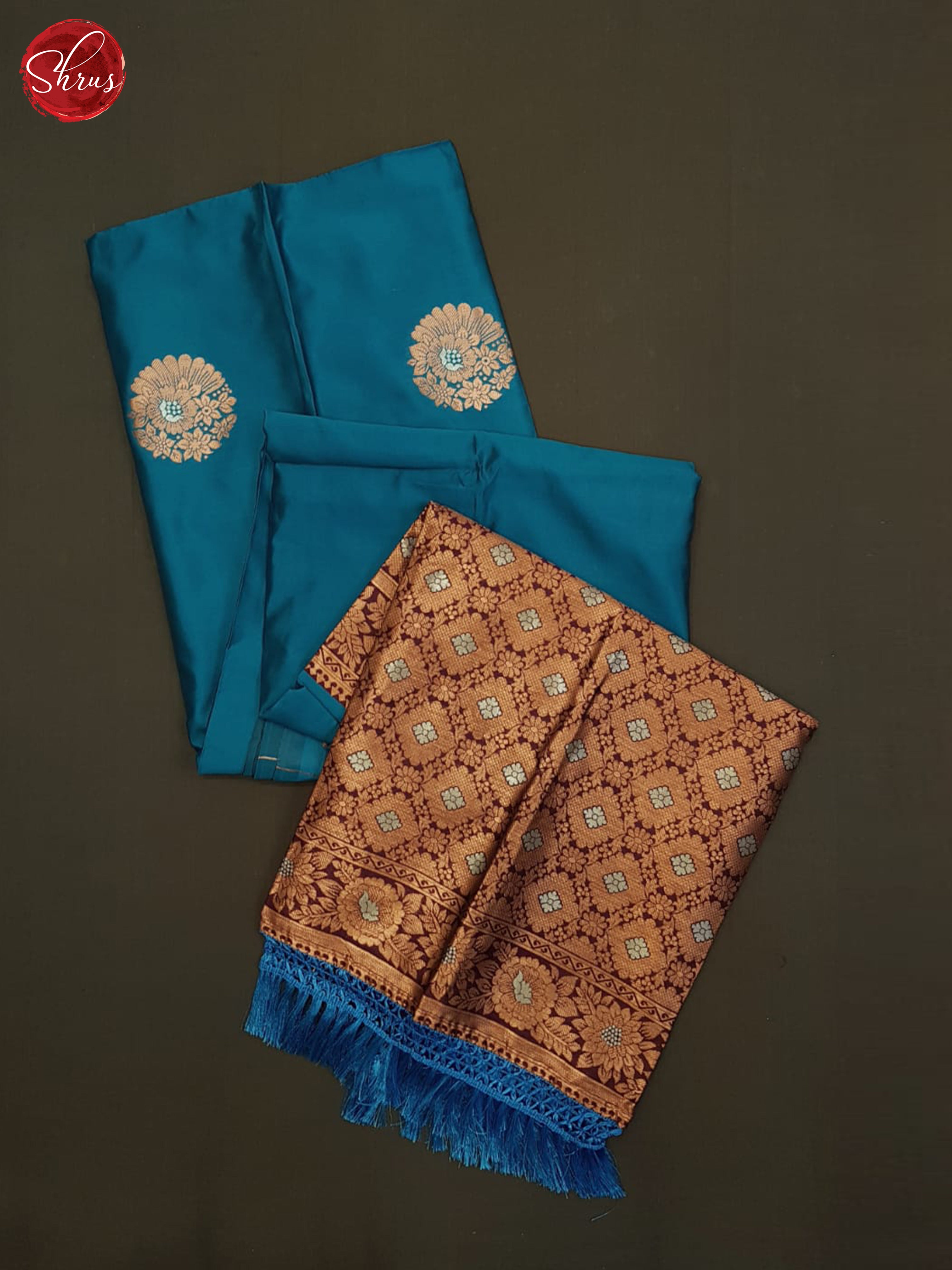 Blue And Wine-Semi soft silk saree - Shop on ShrusEternity.com
