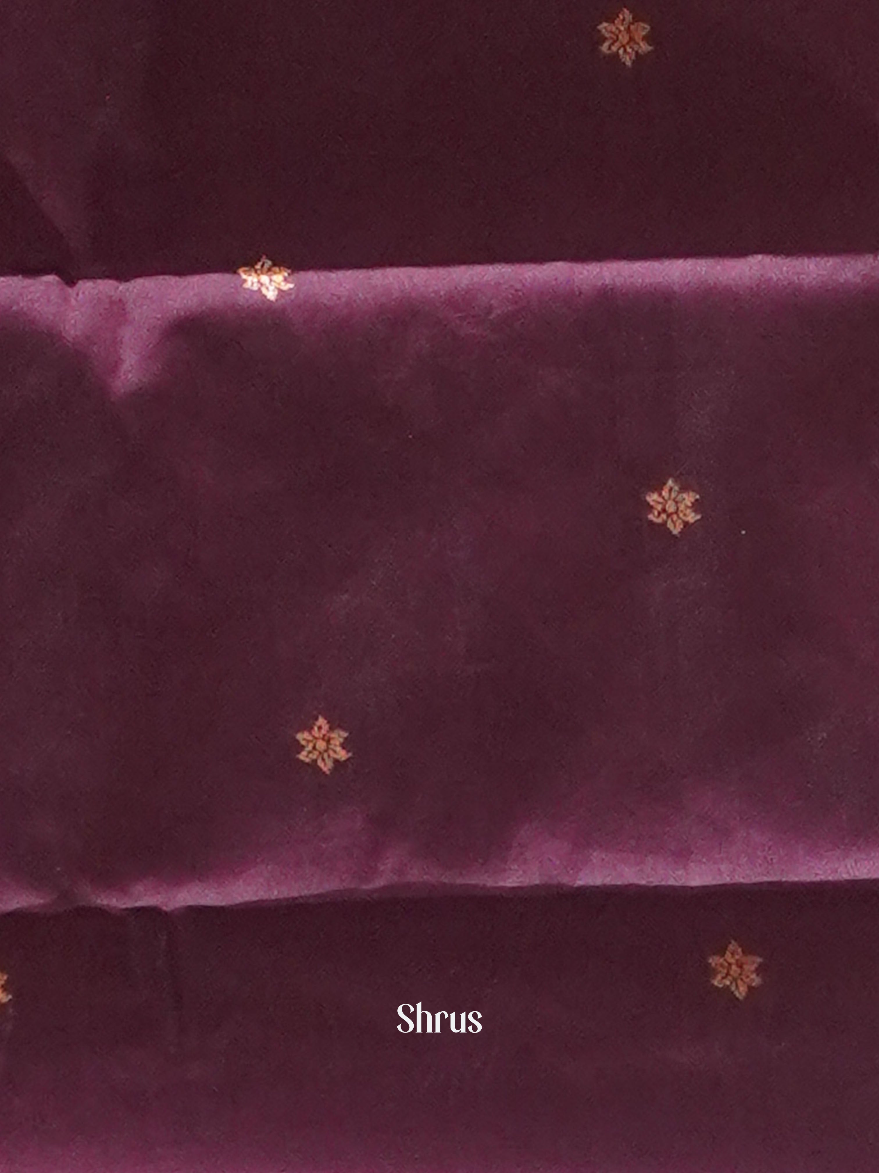 Blue And Wine-Semi soft silk saree - Shop on ShrusEternity.com