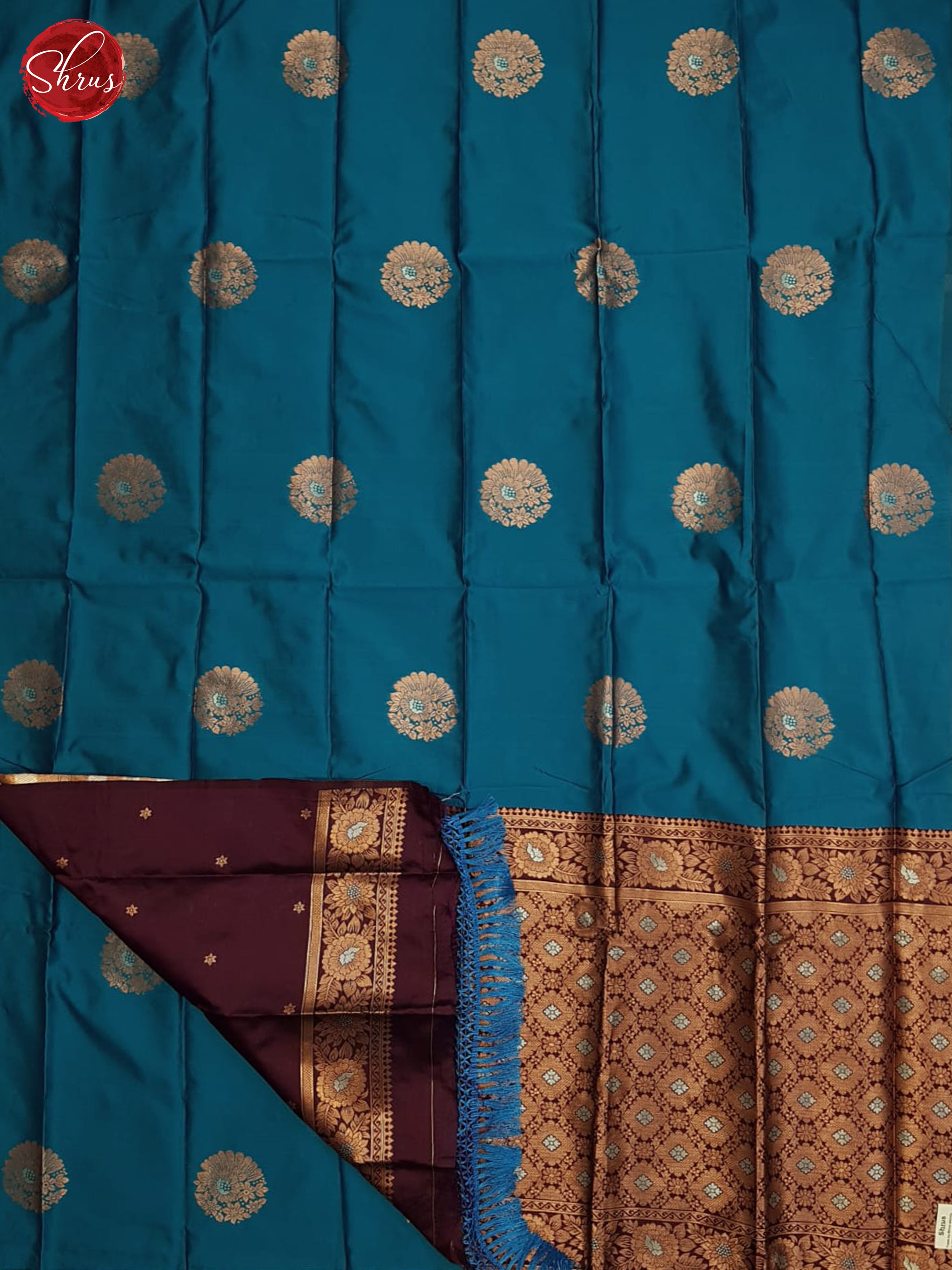 Blue And Wine-Semi soft silk saree - Shop on ShrusEternity.com