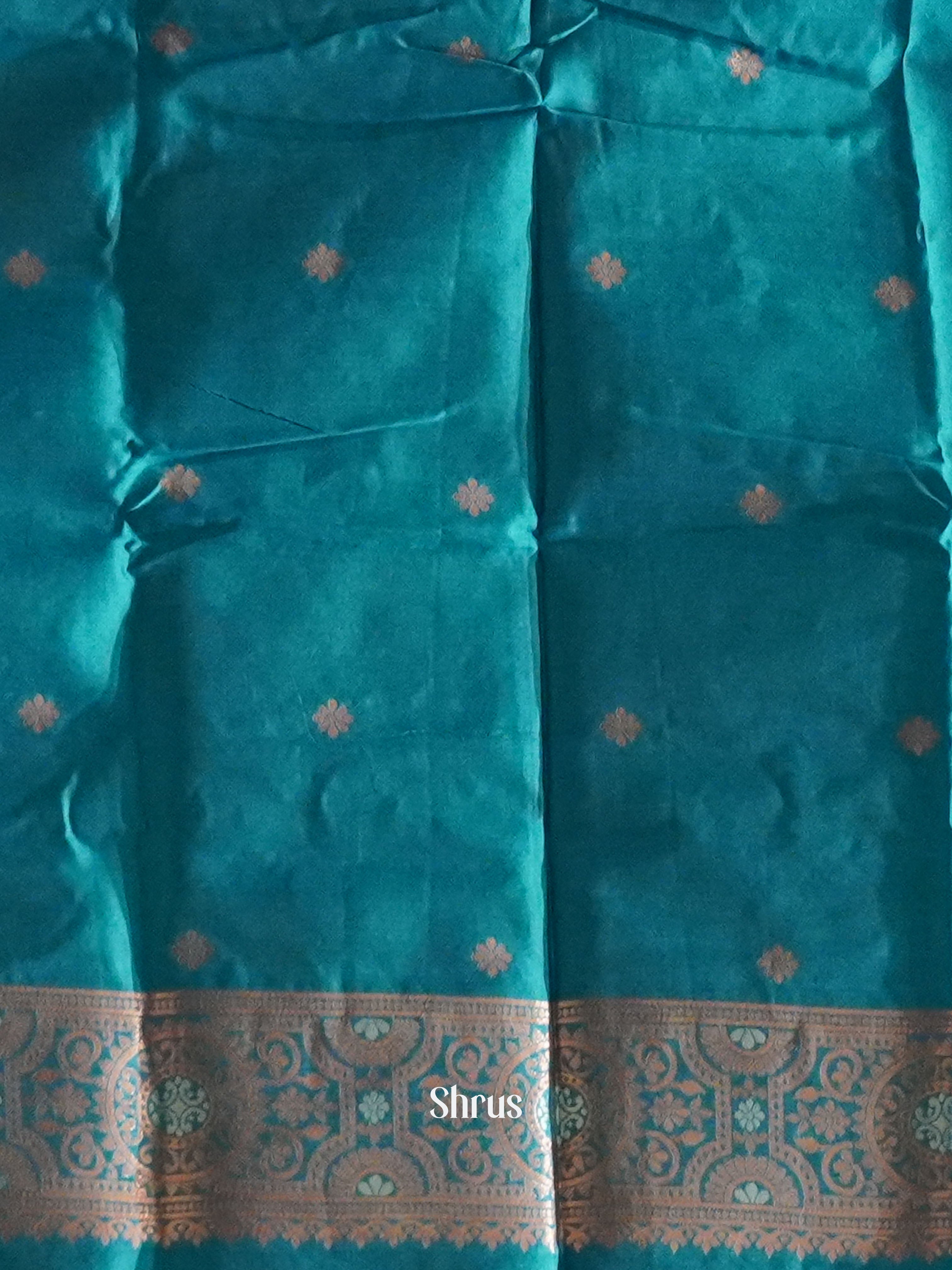 Wine And Blue-Semi soft silk saree - Shop on ShrusEternity.com
