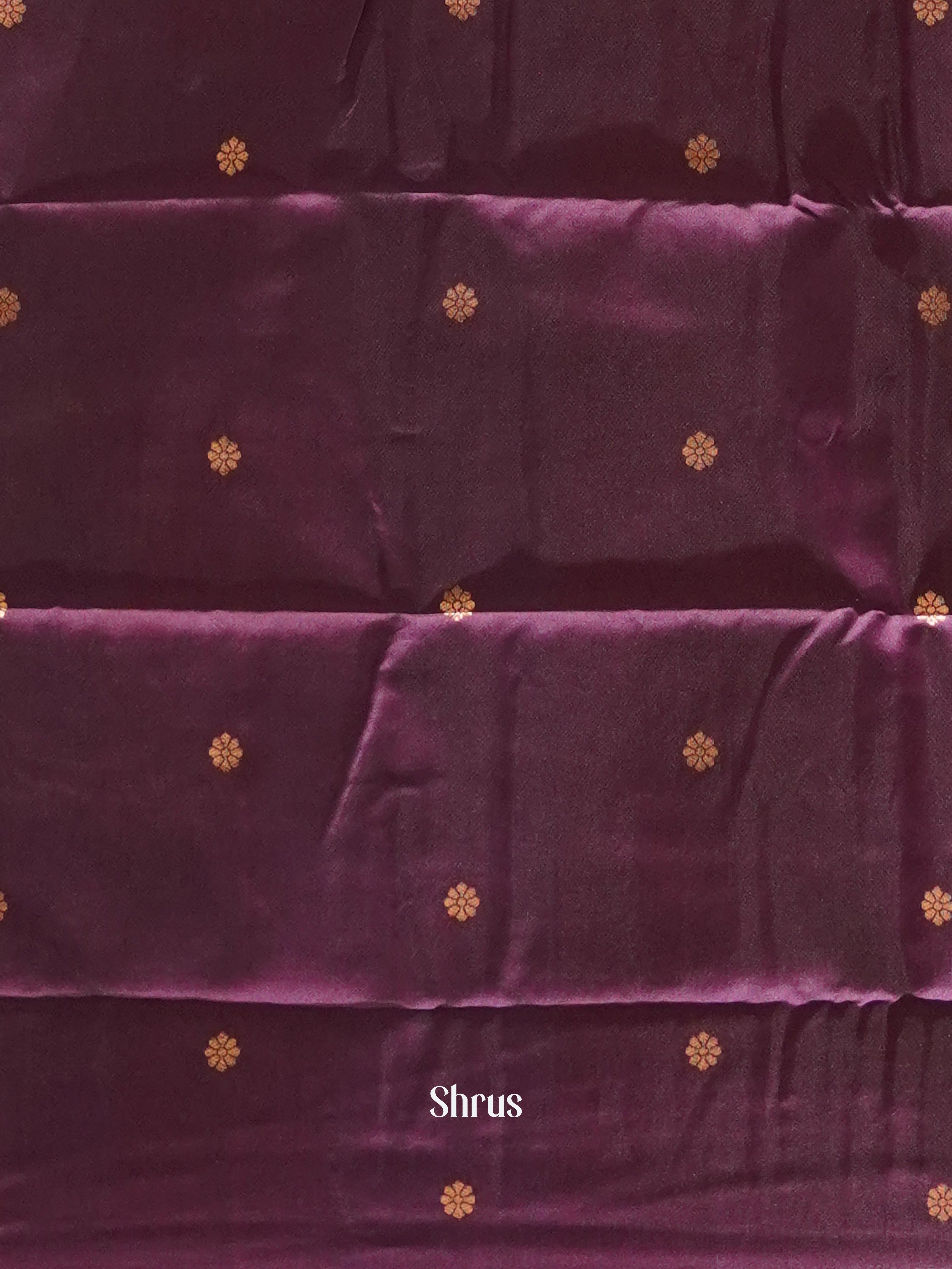 Blue And Wine-Semi soft silk saree - Shop on ShrusEternity.com