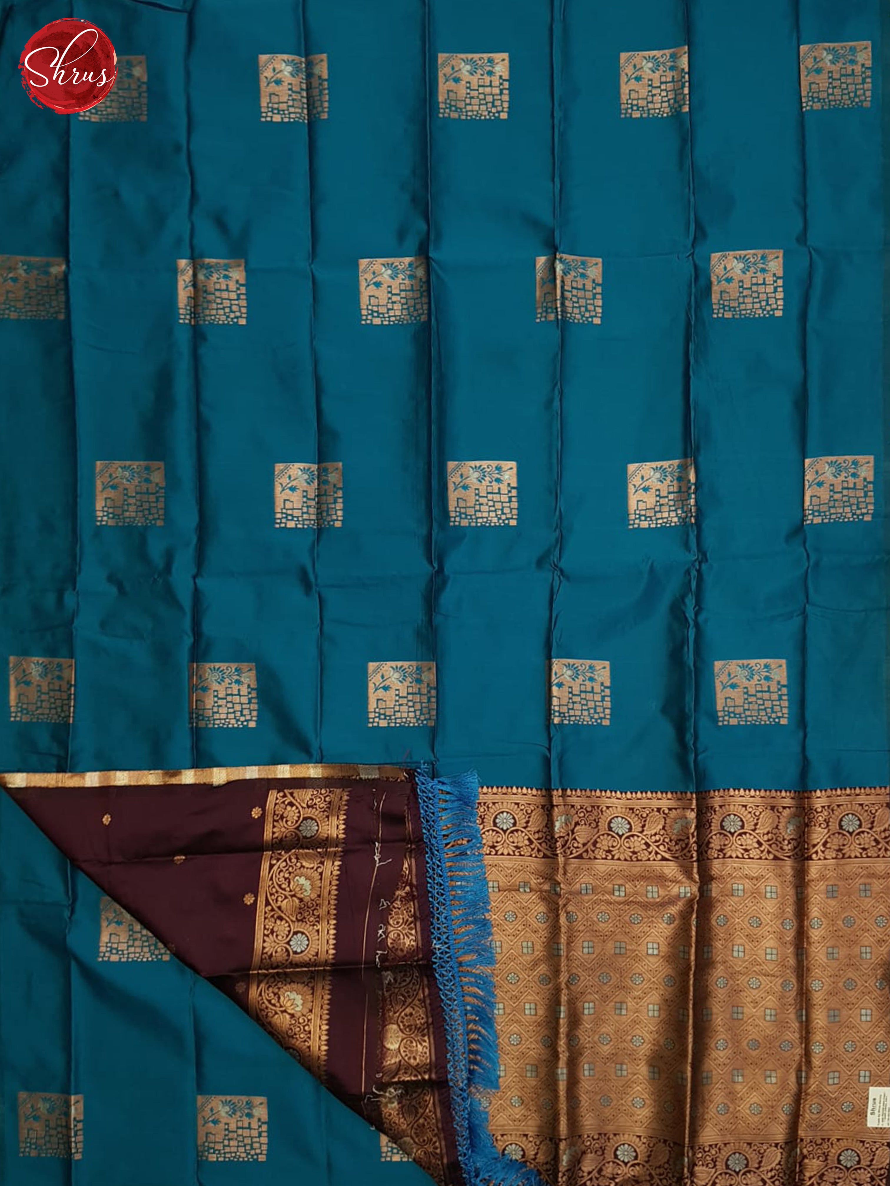 Blue And Wine-Semi soft silk saree - Shop on ShrusEternity.com