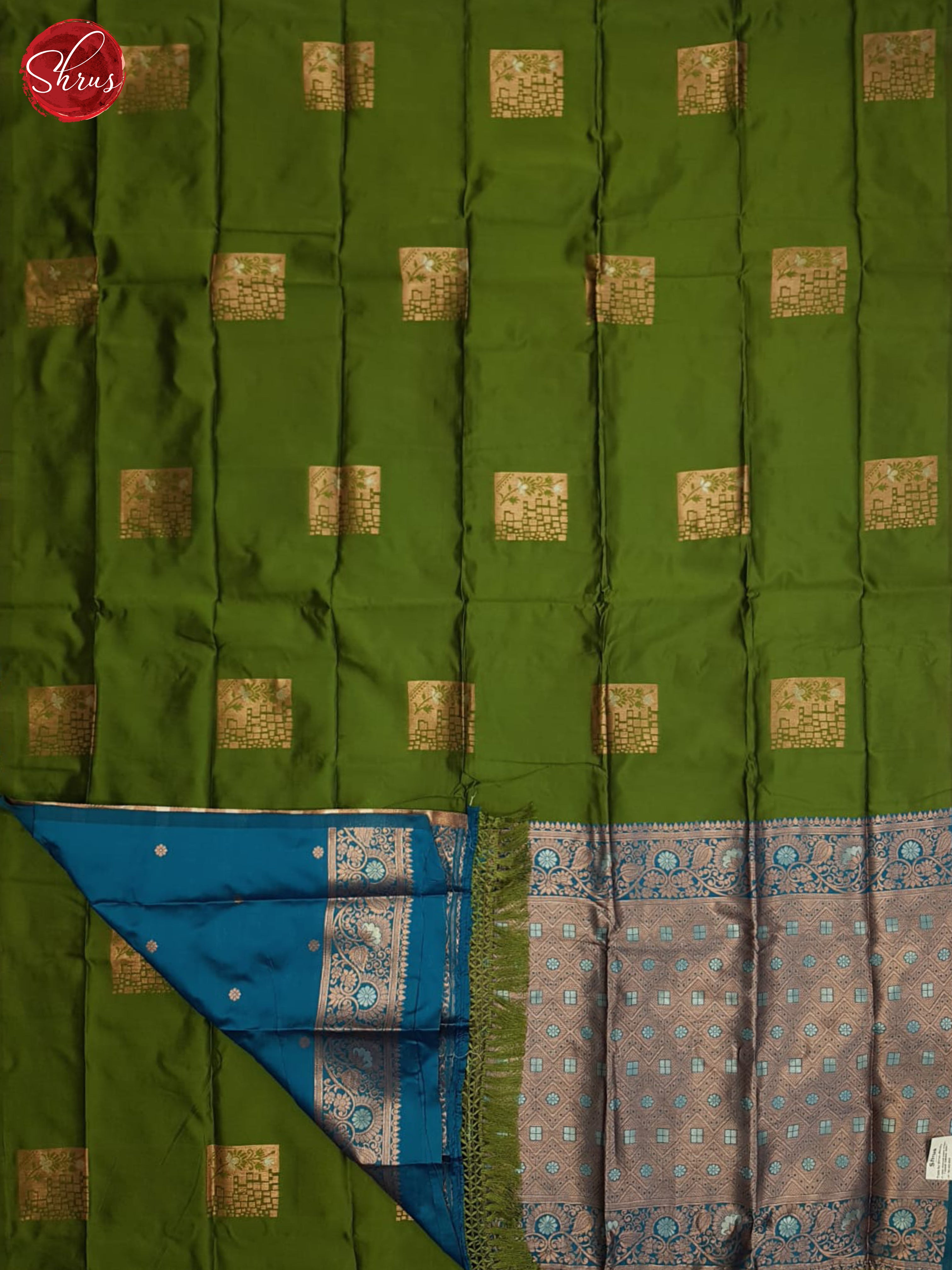 Green And Blue- Semi soft silk saree - Shop on ShrusEternity.com