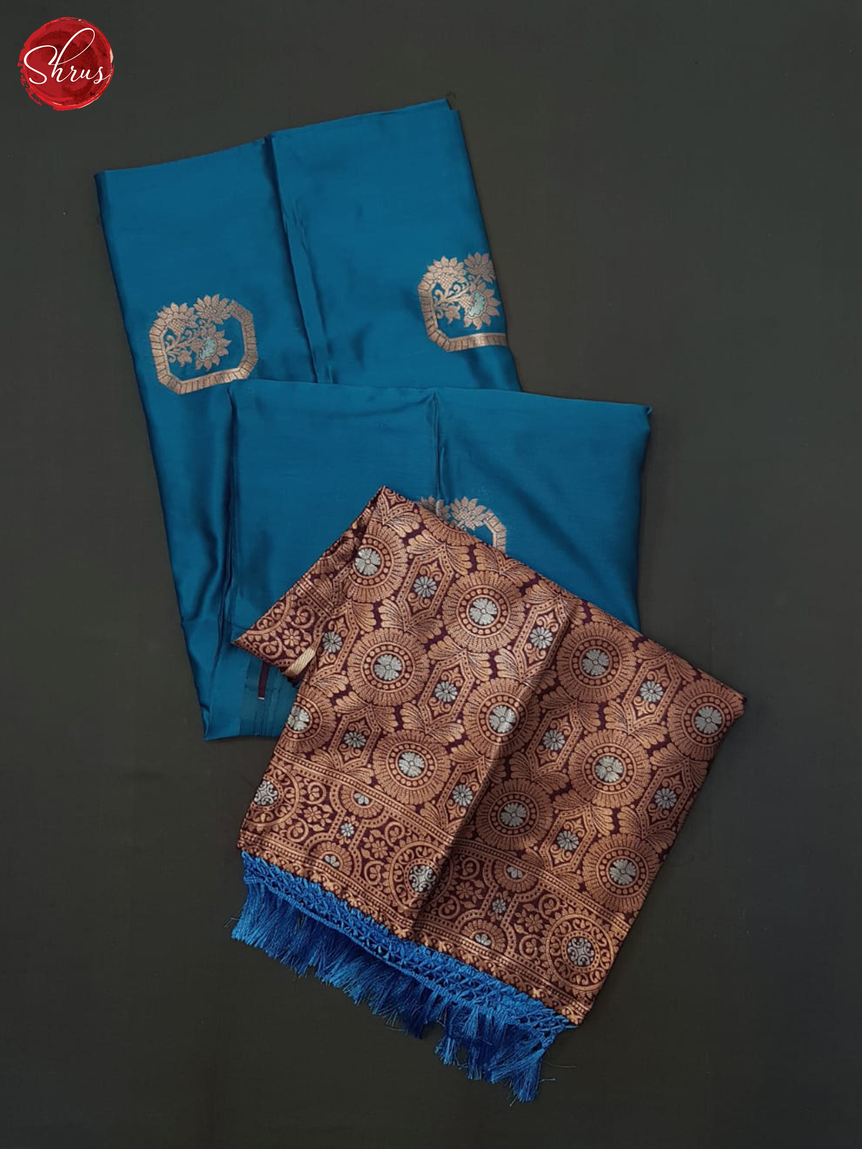 Blue And Wine- Semi Soft Silk Saree - Shop on ShrusEternity.com