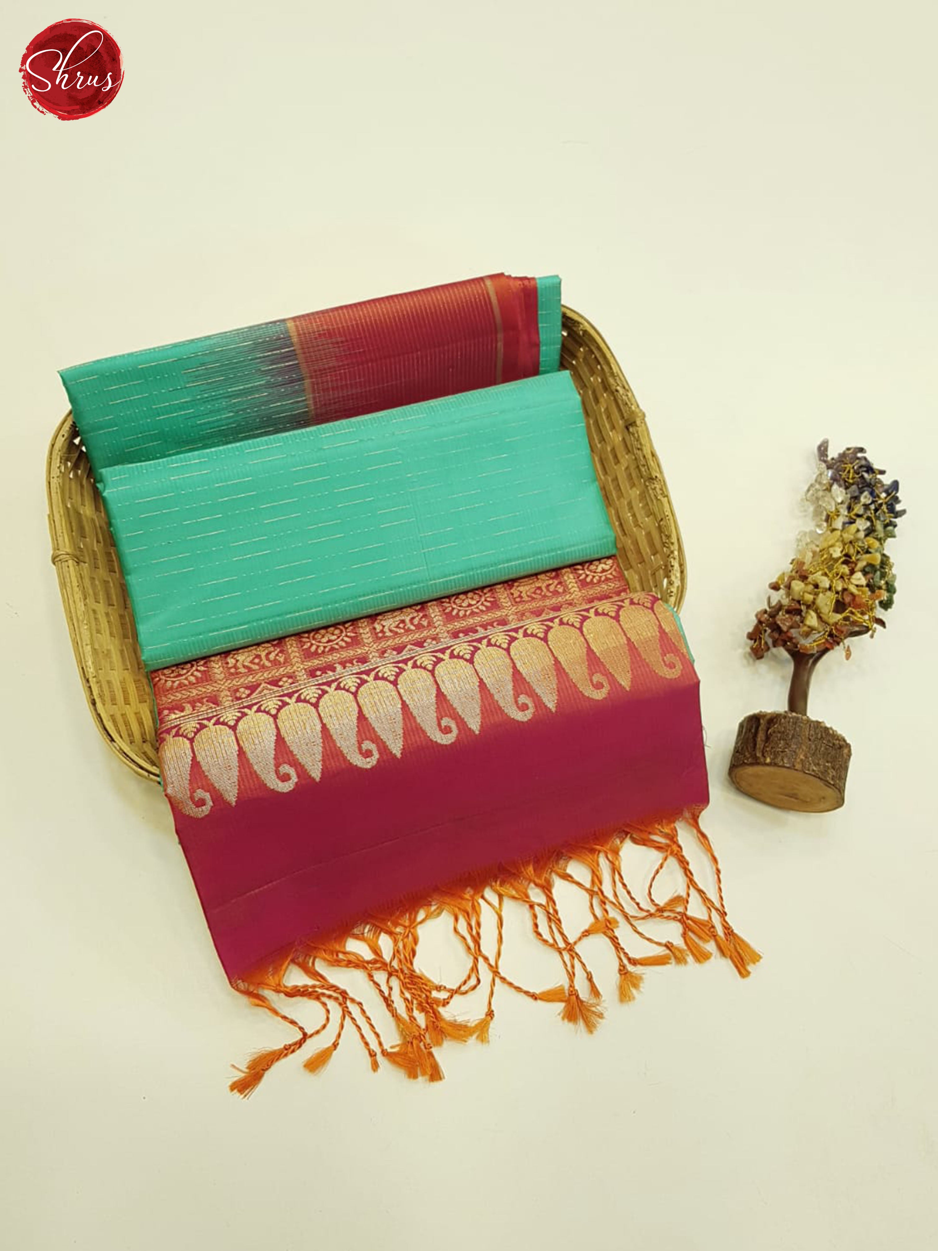 Green And Pink-Soft silk Saree - Shop on ShrusEternity.com